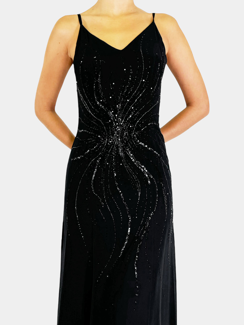 Sequin Embellished Maxi Dress - Size 10