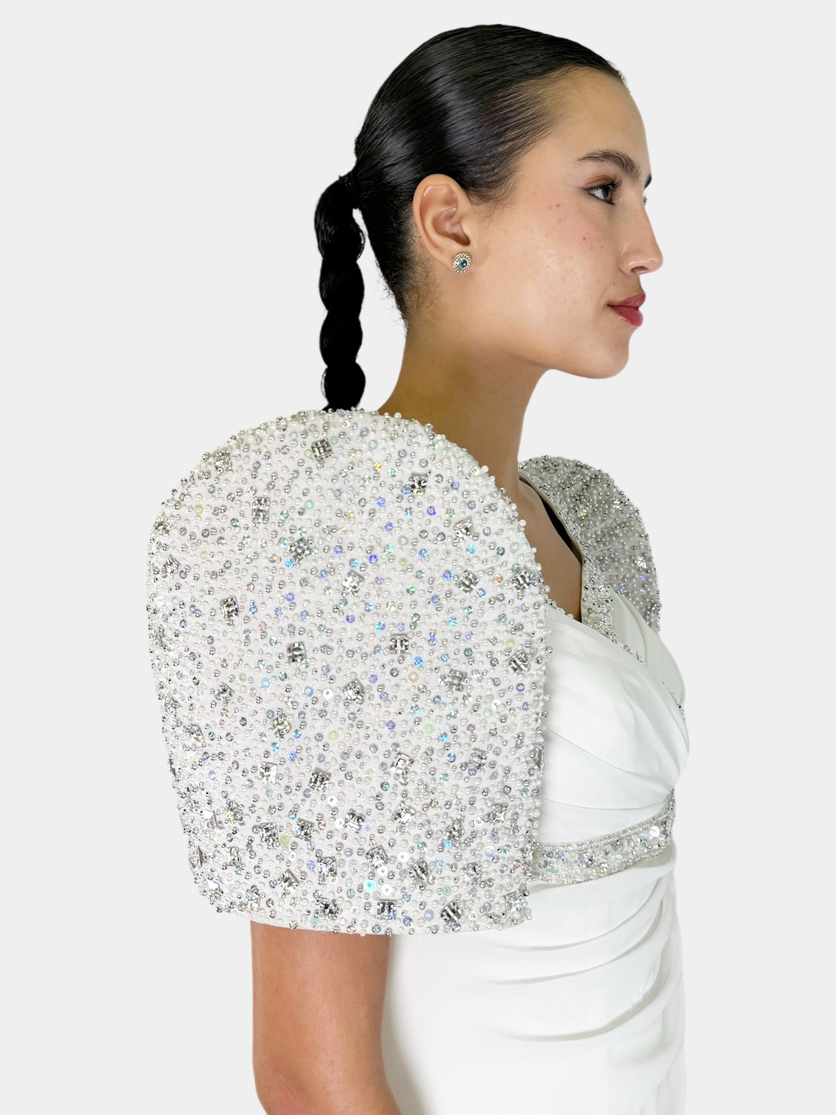 Beaded Oversized Sleeve Maxi Dress - Size 6/8