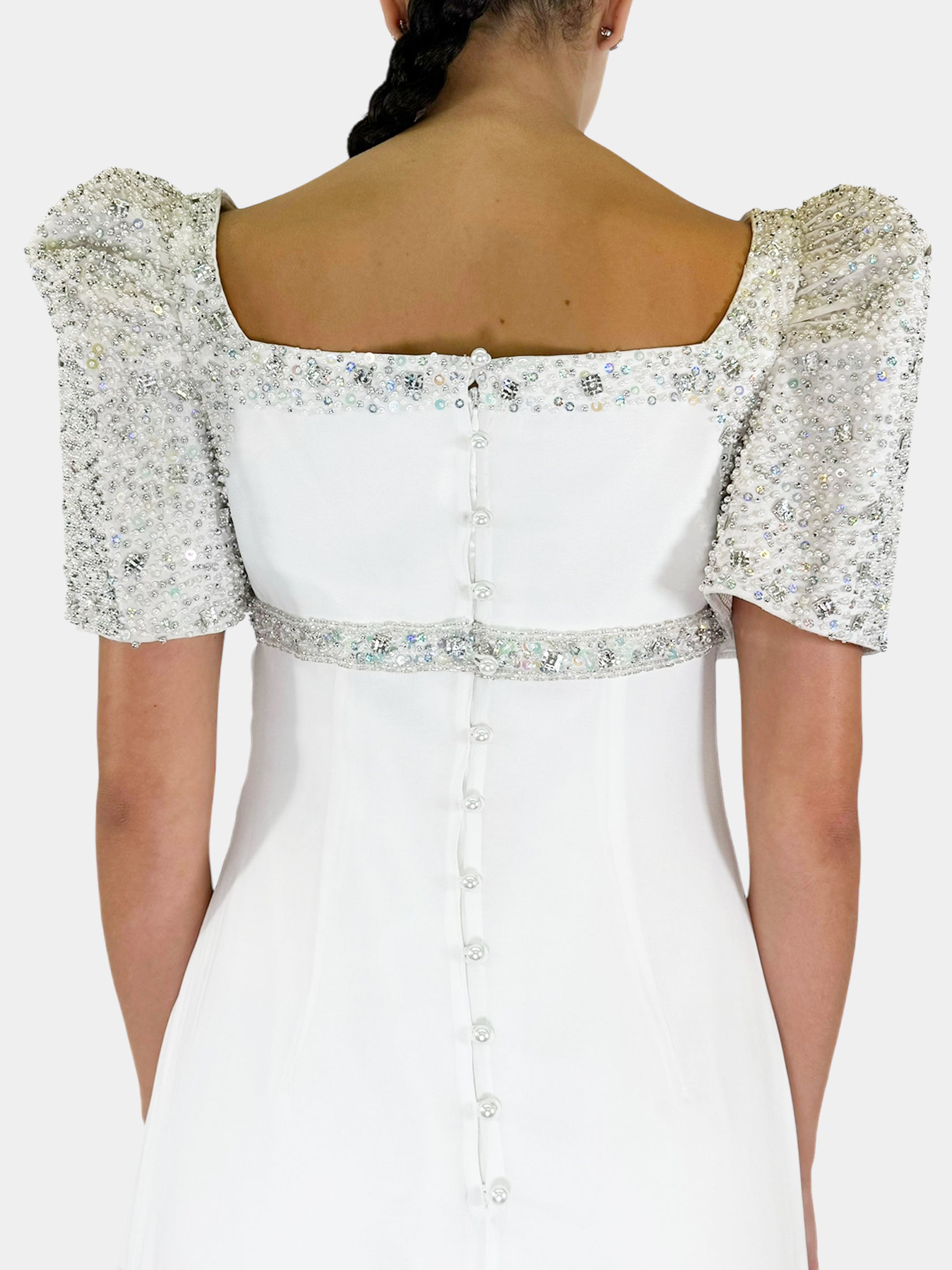 Beaded Oversized Sleeve Maxi Dress - Size 6/8