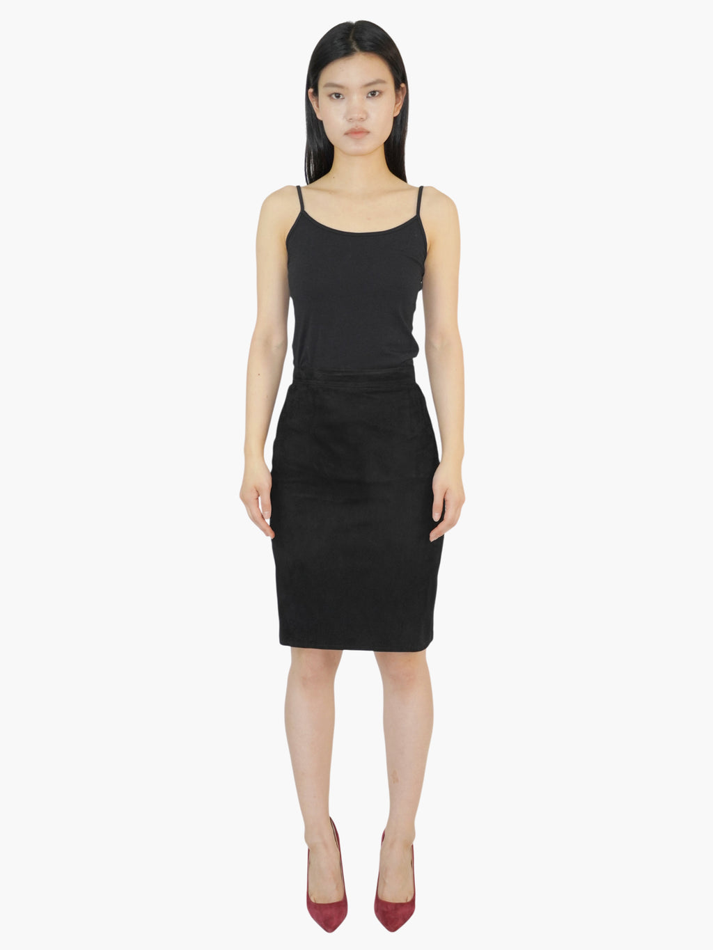 Suede Pencil Skirt