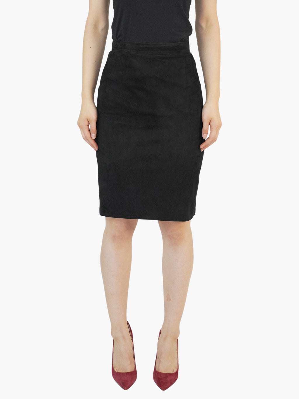 Suede Pencil Skirt