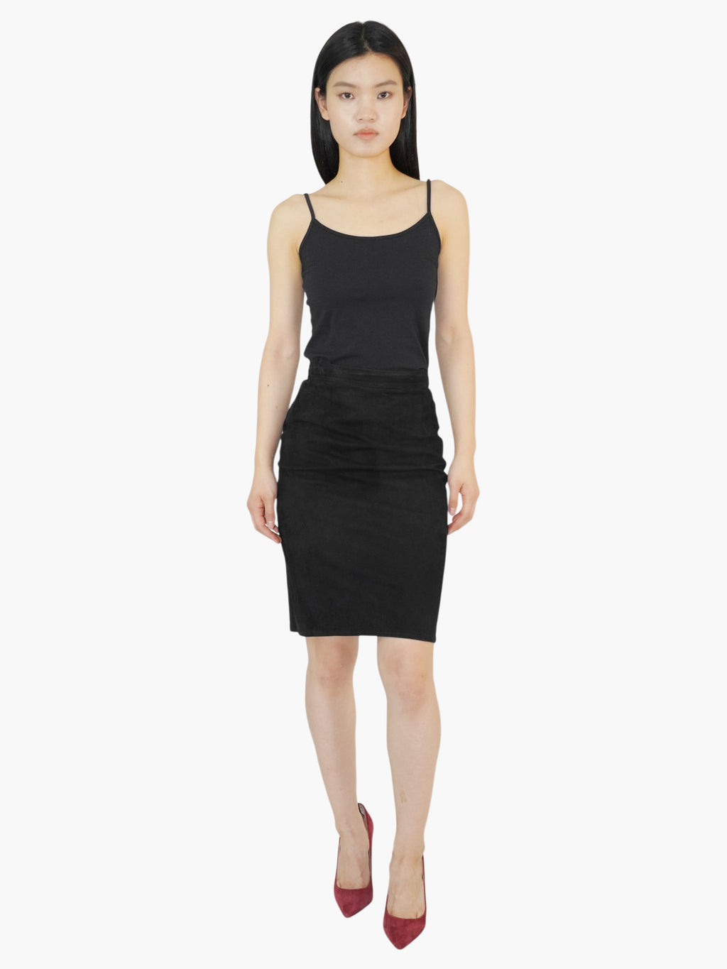 Suede Pencil Skirt