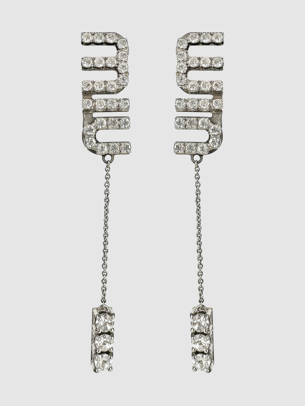 Logo Crystal Drop Earrings