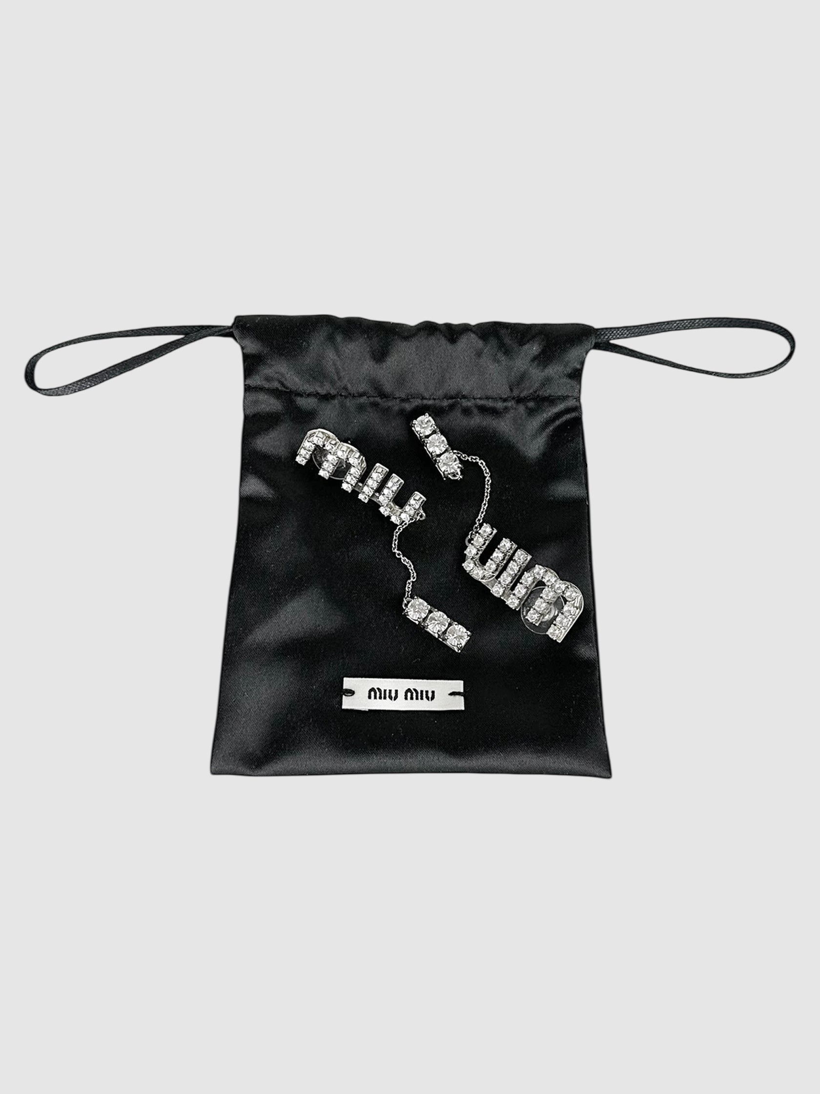 Logo Crystal Drop Earrings