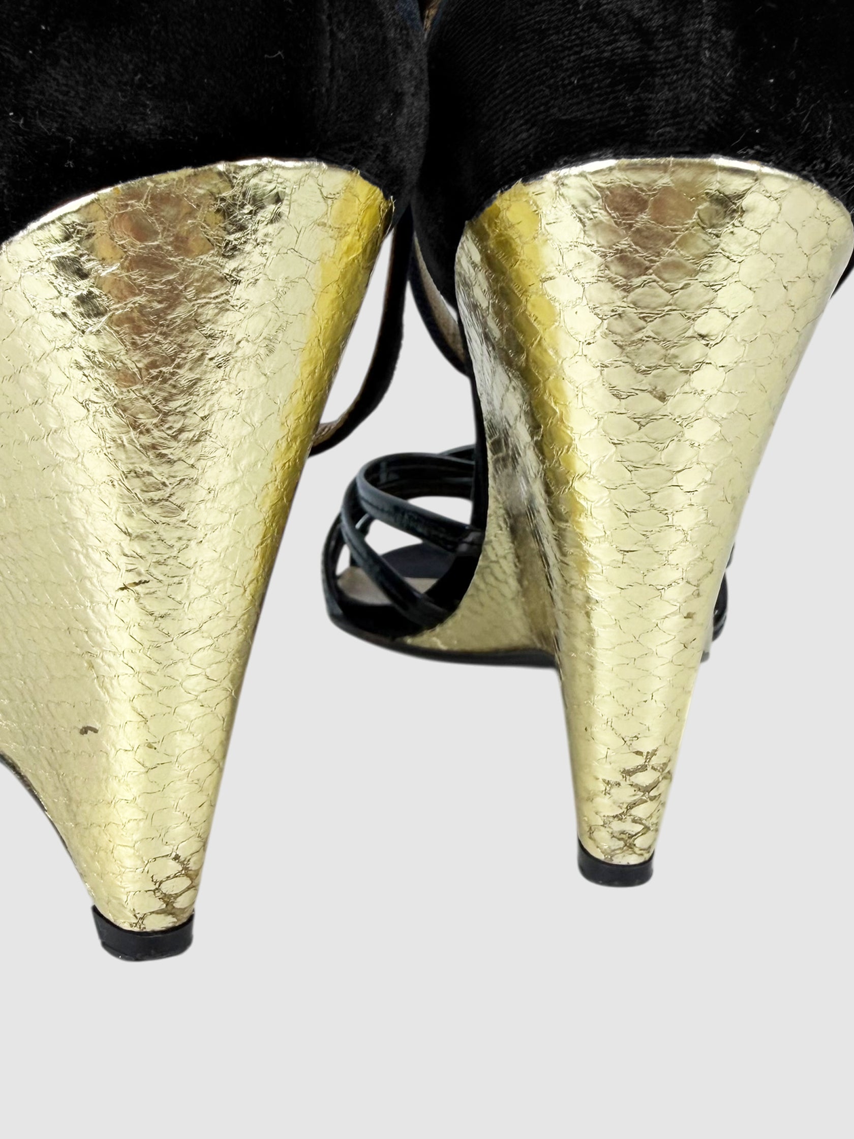 Patent Wedge Sandals