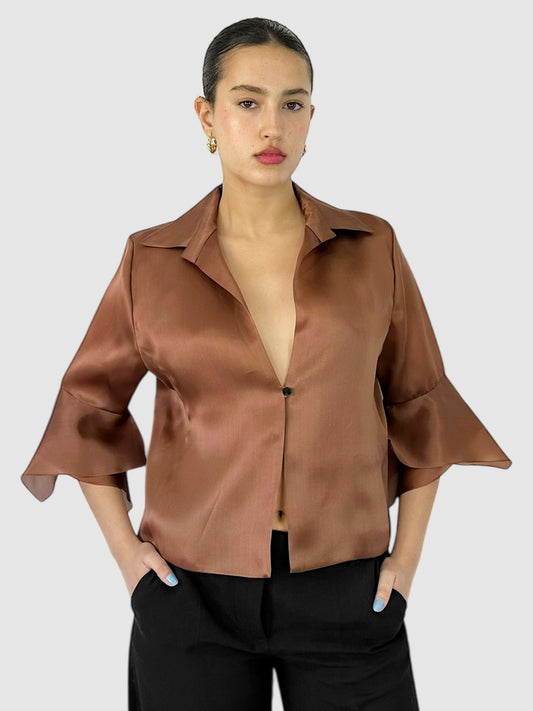 Silk Collared Top