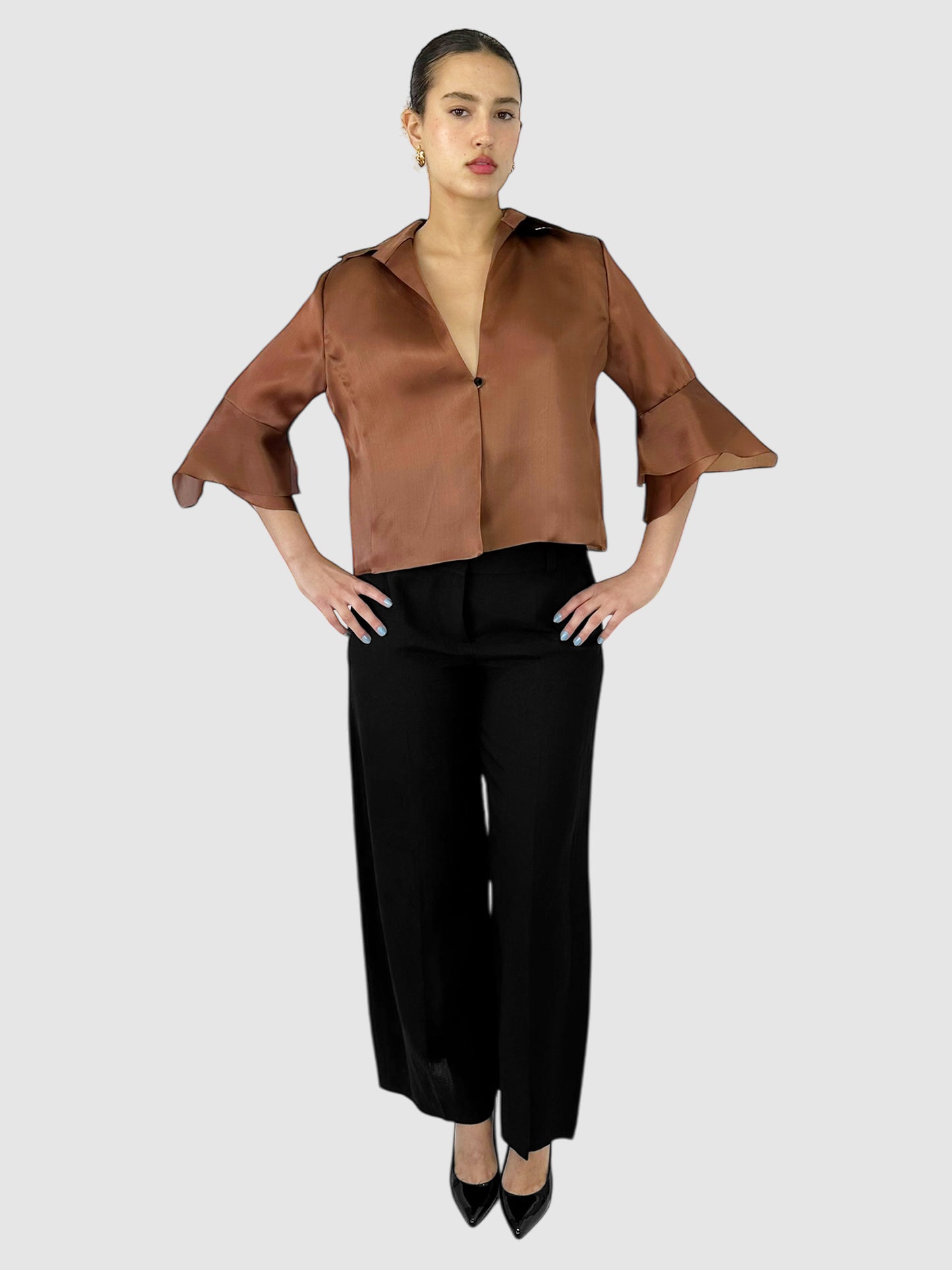 Silk Collared Top