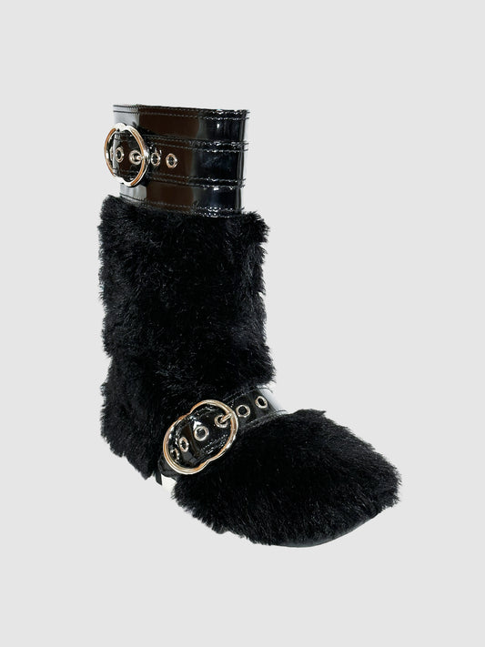 Miu Miu Vegan Fur Snow Boots - Size 38