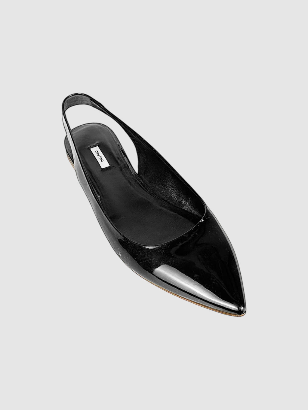 Patent Slingback Flats