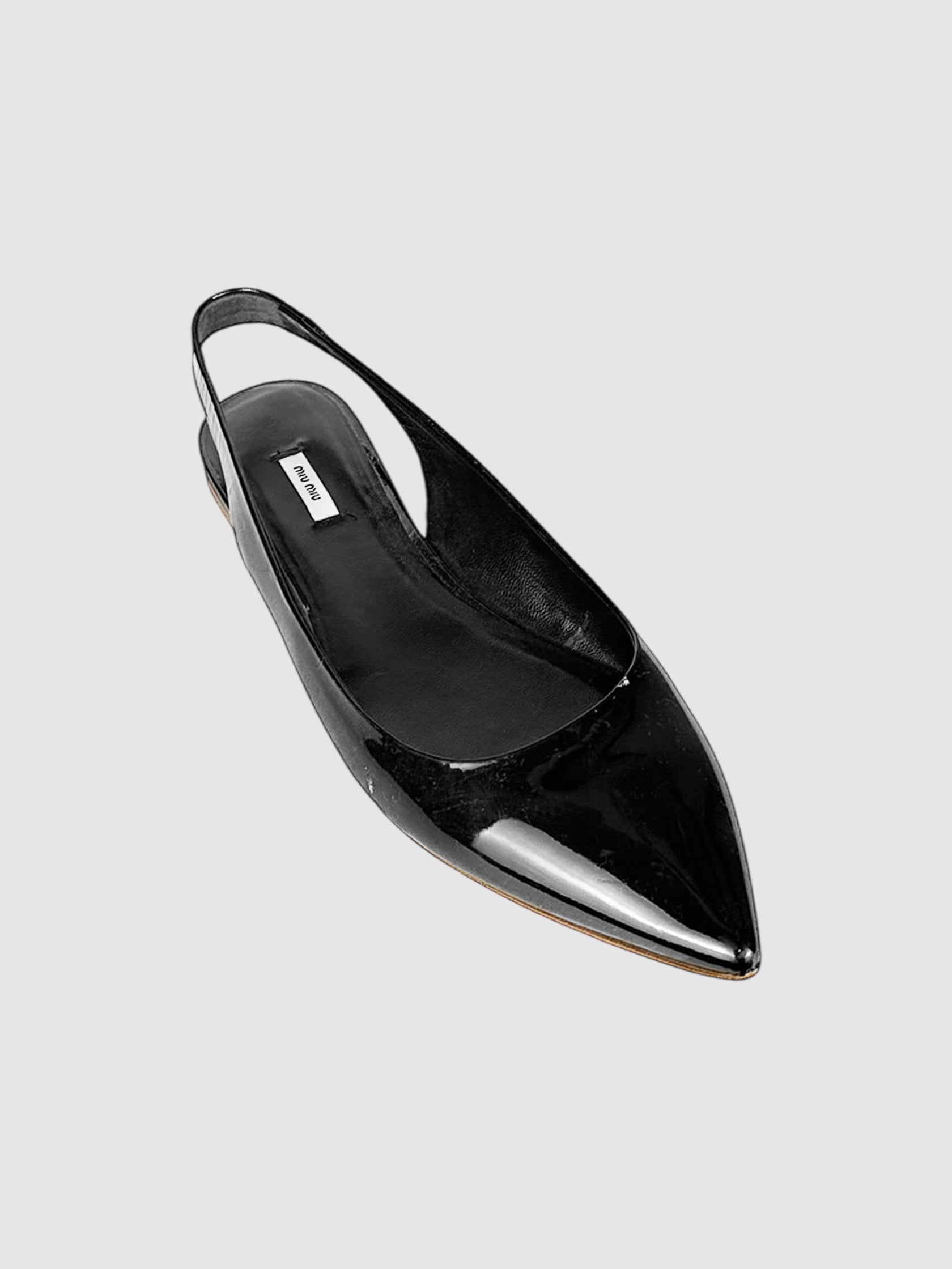 Patent Slingback Flats