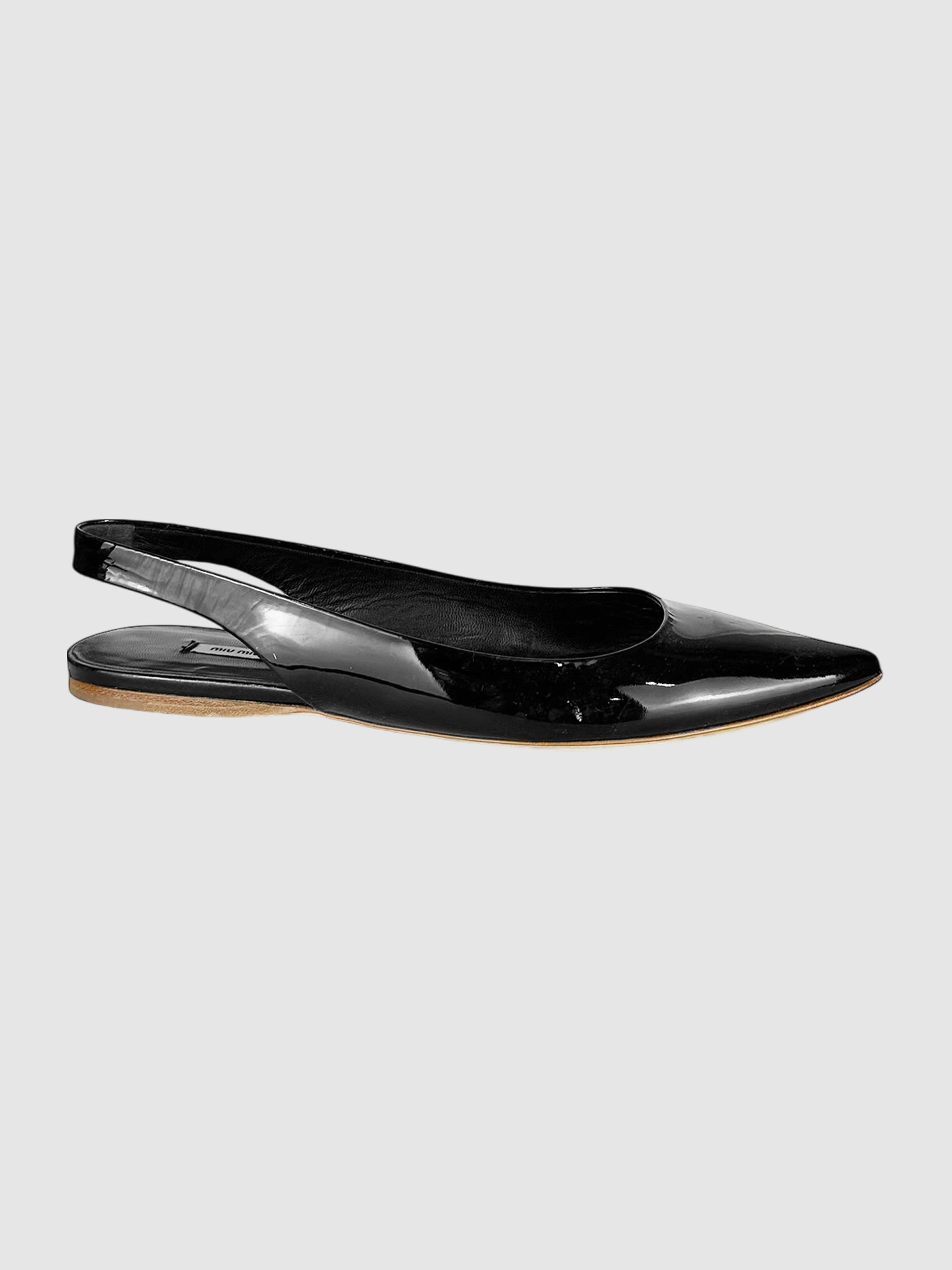 Patent Slingback Flats