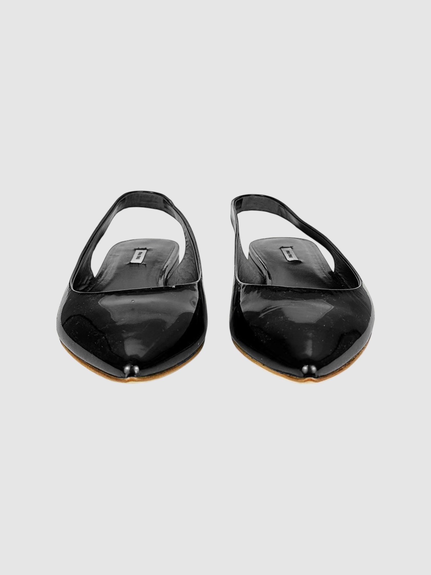 Patent Slingback Flats
