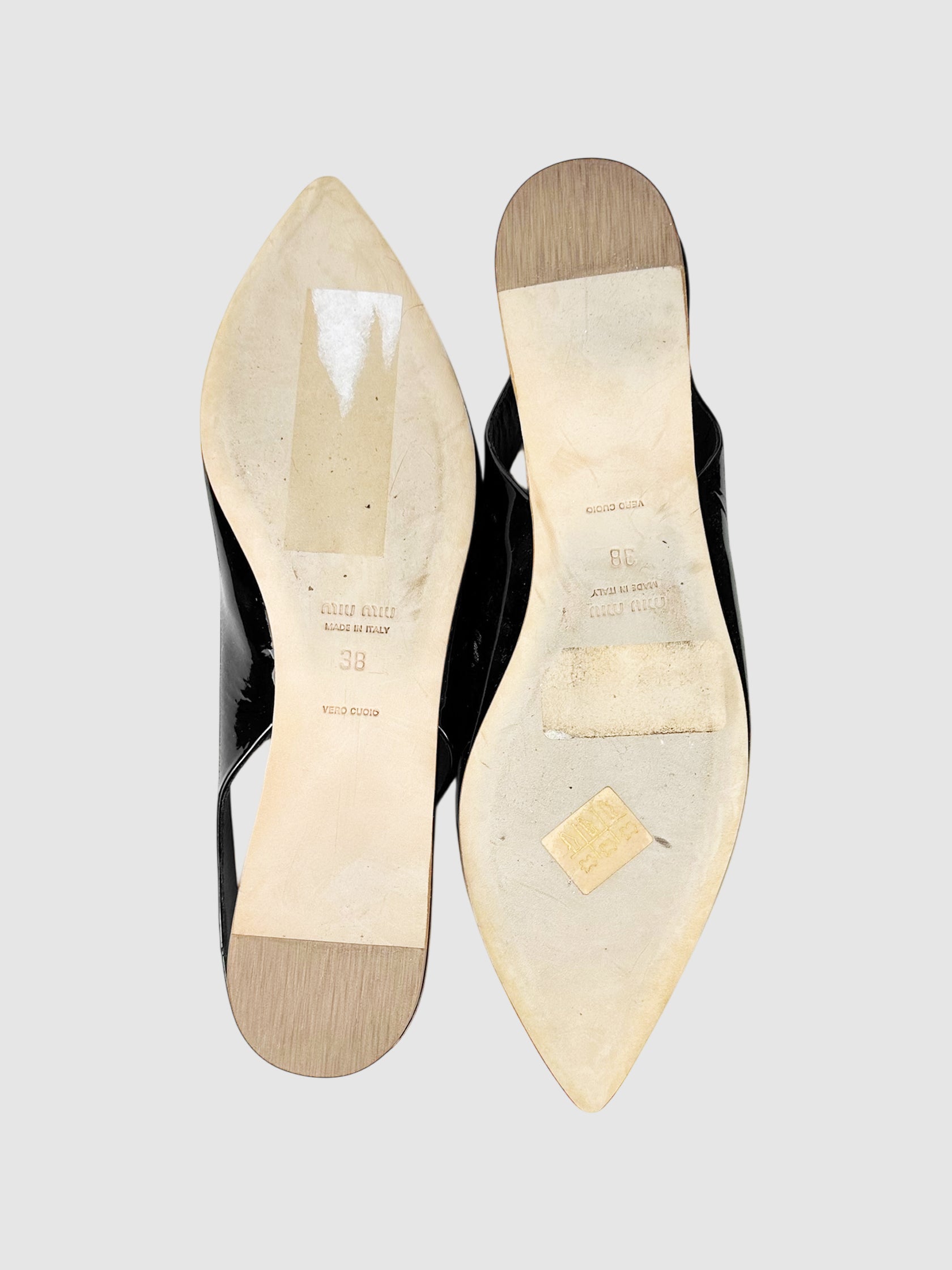 Patent Slingback Flats