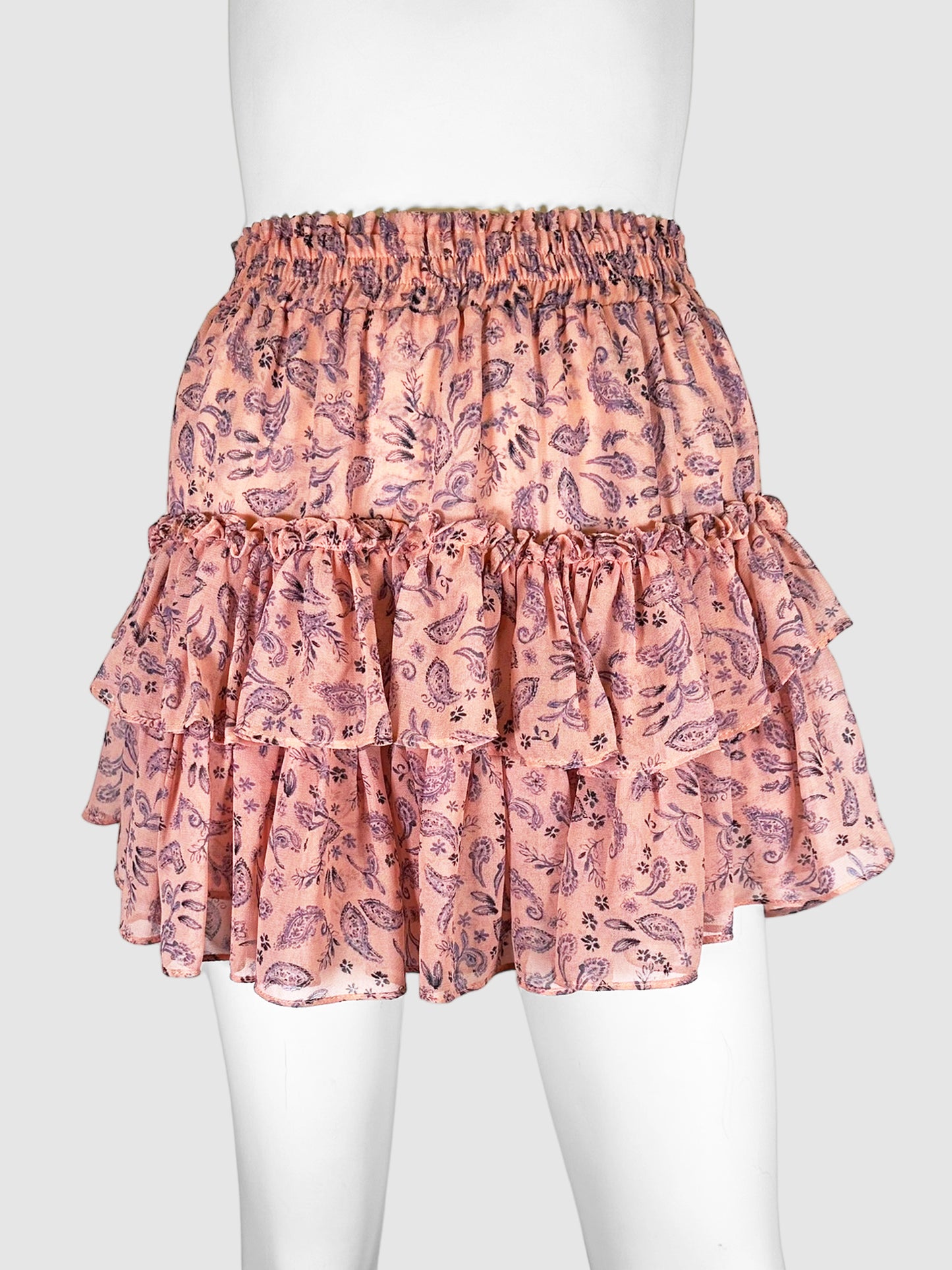 Paisley Tiered Ruffle Mini Skirt - Size XS