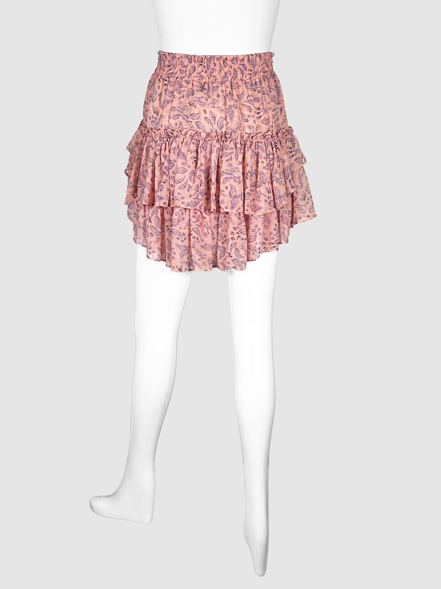 Paisley Tiered Ruffle Mini Skirt - Size XS