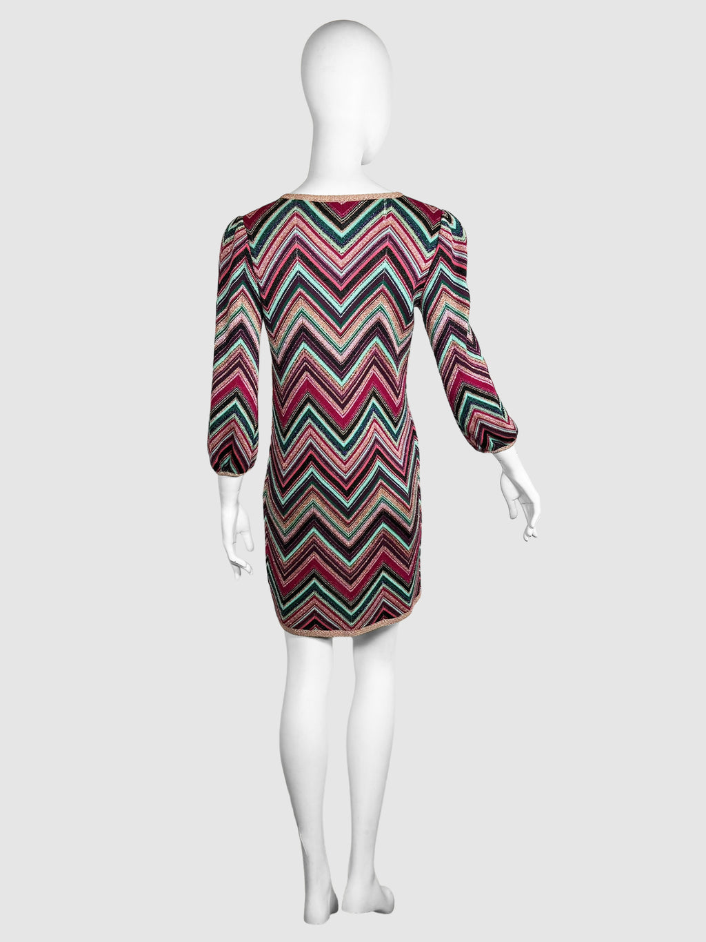 Metallic Crochet Knit Mini Dress - Size M/L