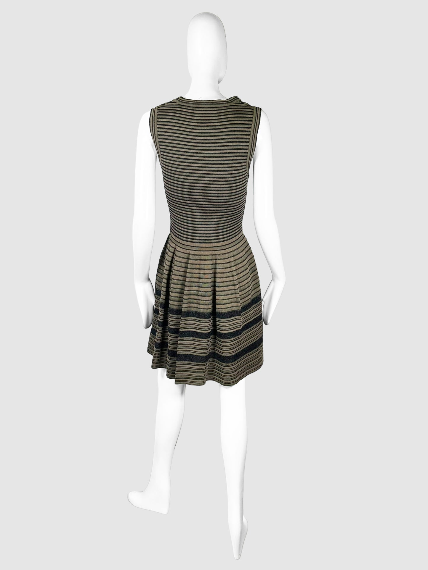 Sparkly Striped Pleated Dress - Size S