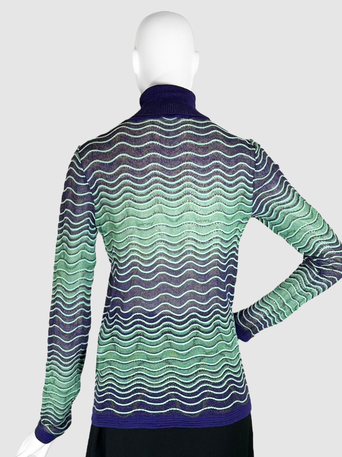 Wavy Sheer Turtleneck - Size M