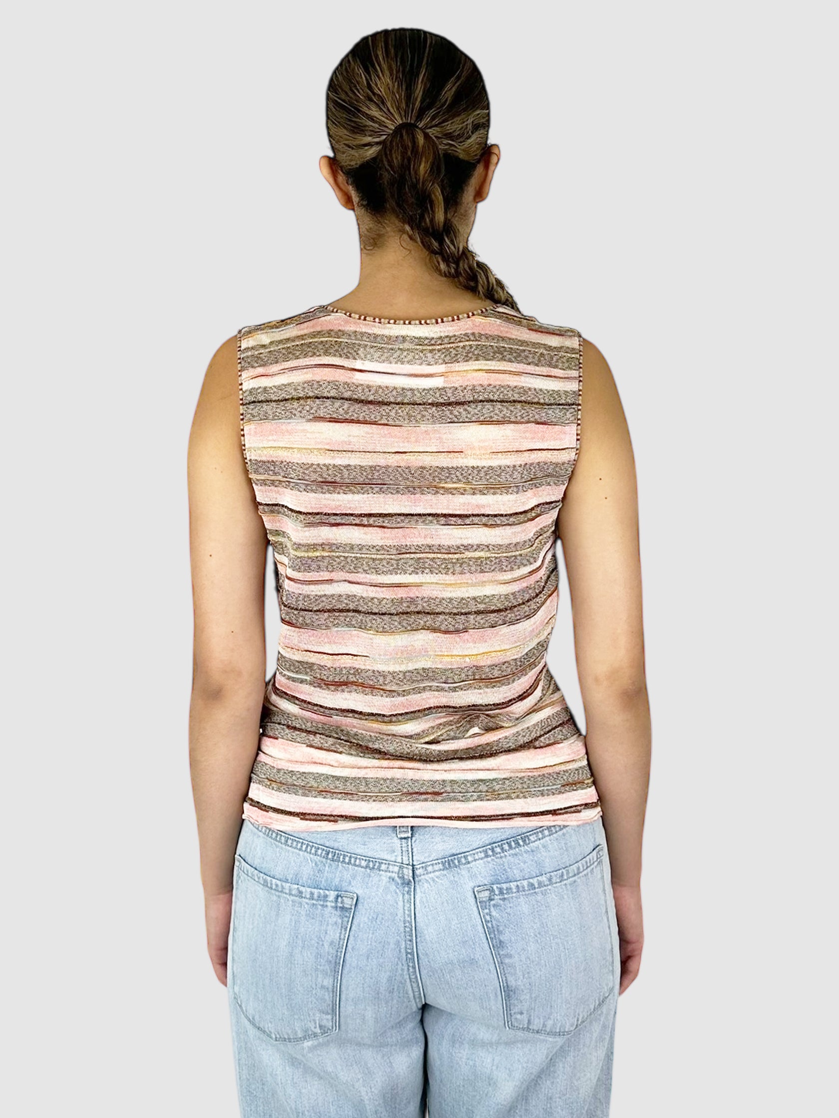 Striped Deep-Cut Top