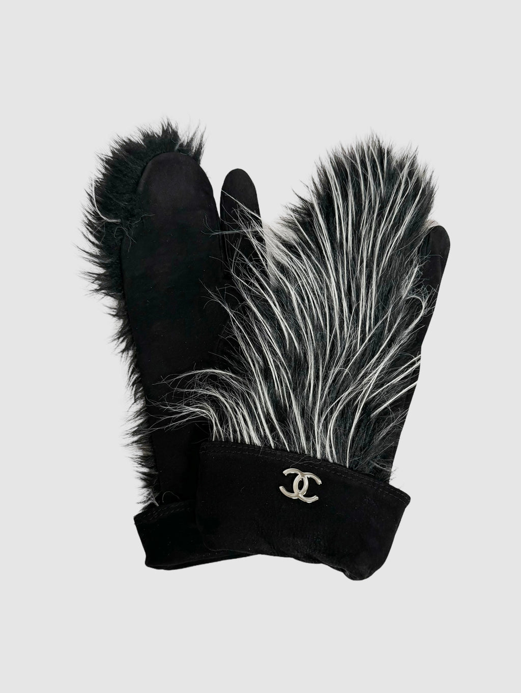 Suede Fur Gloves - Size 6