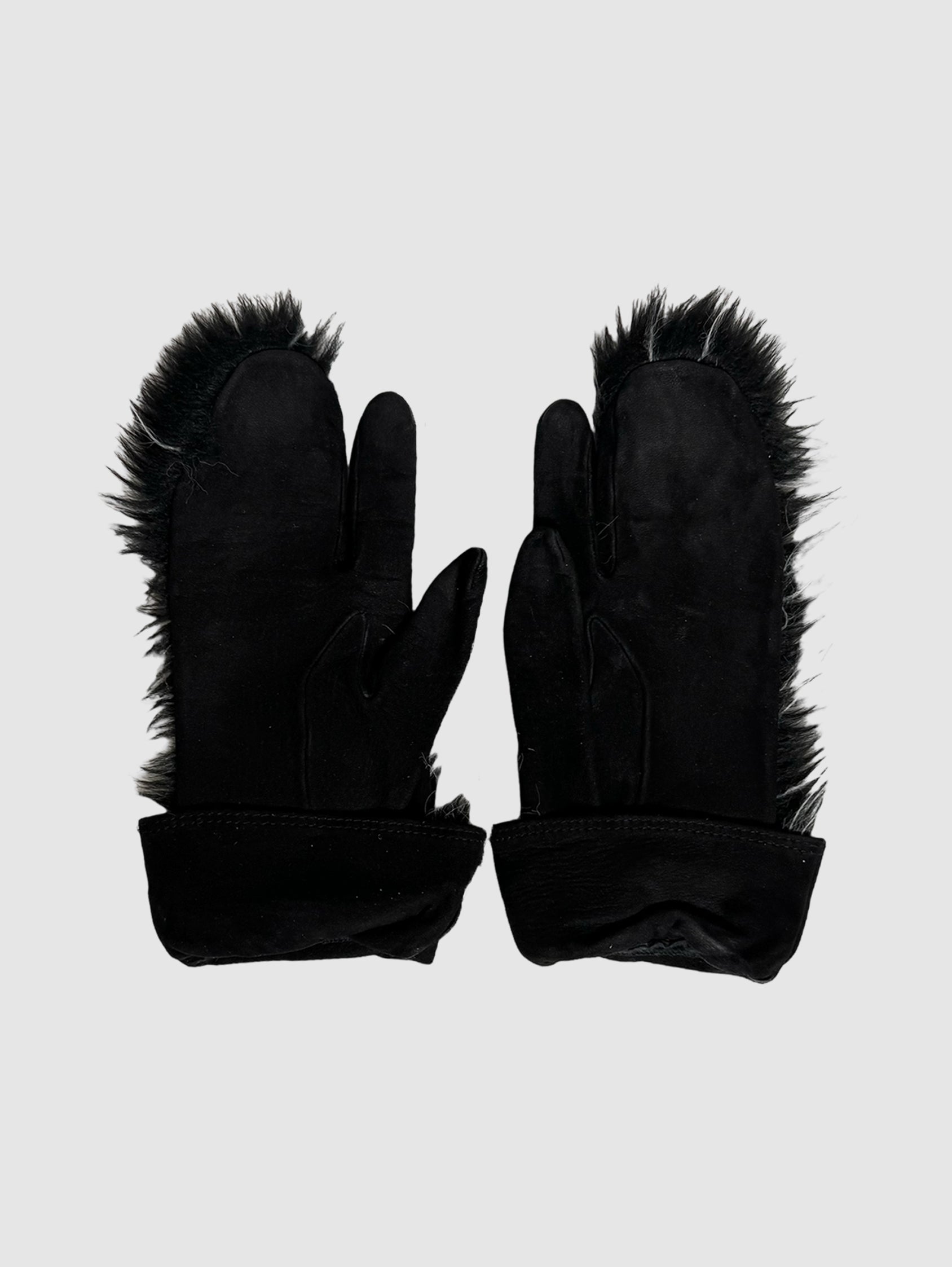 Suede Fur Gloves - Size 6