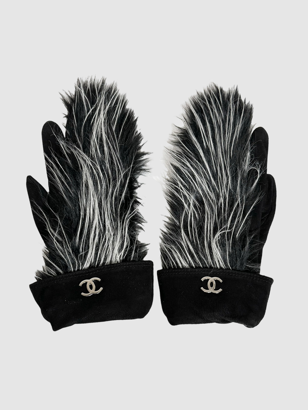 Suede Fur Gloves - Size 6