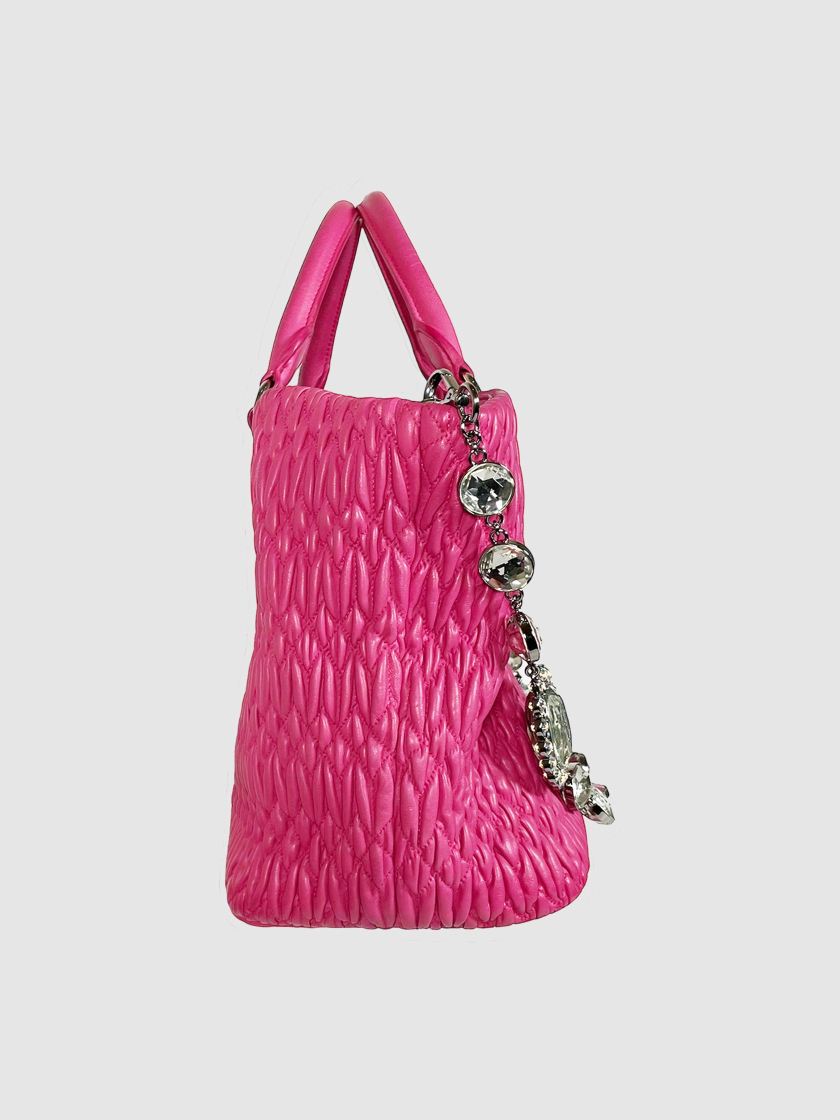 Matelassé Nappa Leather Crystal Satchel