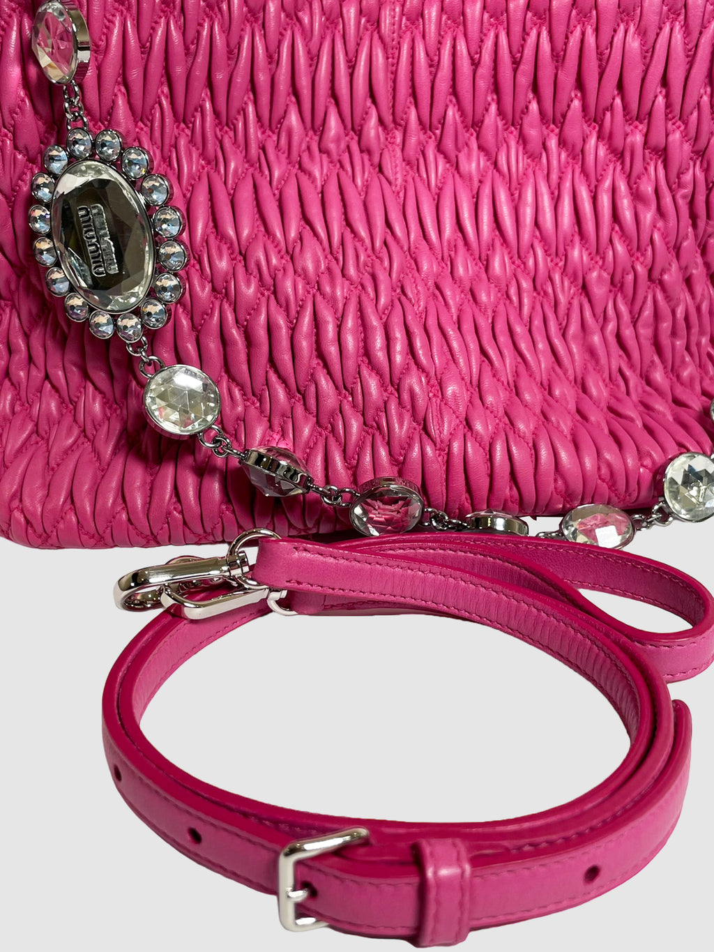 Matelassé Nappa Leather Crystal Satchel