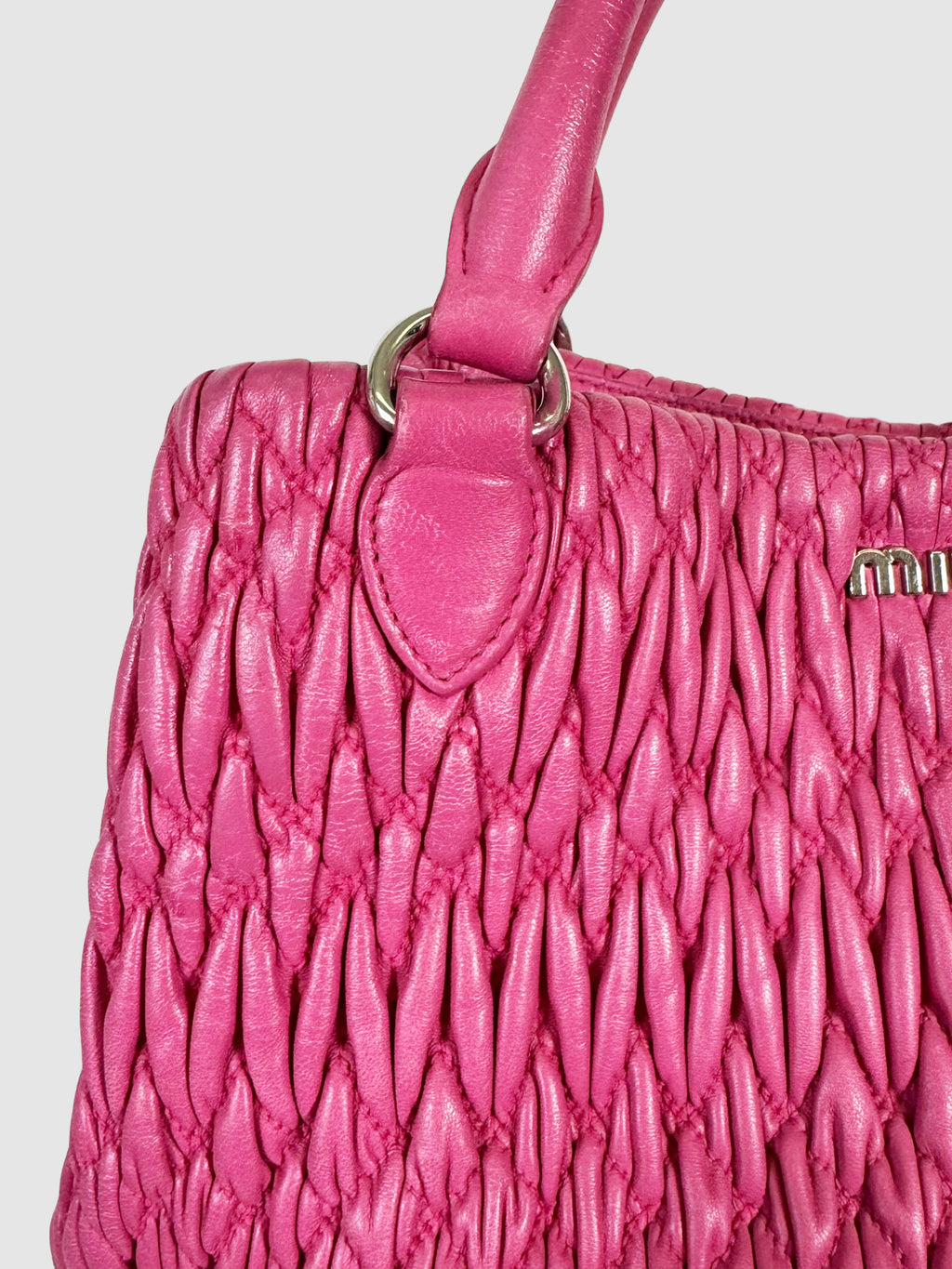 Matelassé Nappa Leather Crystal Satchel