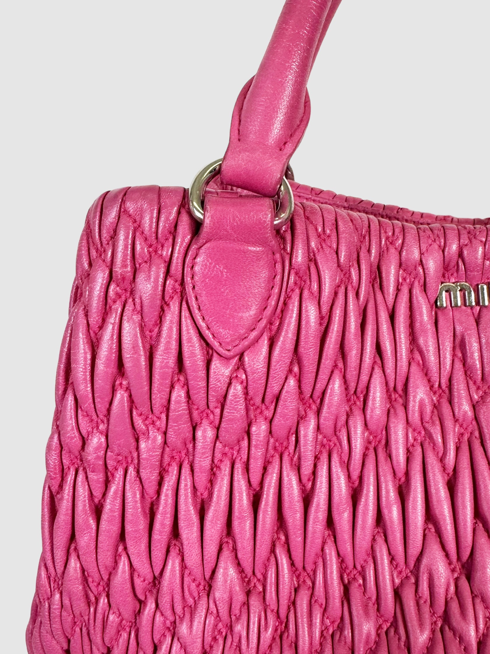 Matelassé Nappa Leather Crystal Satchel