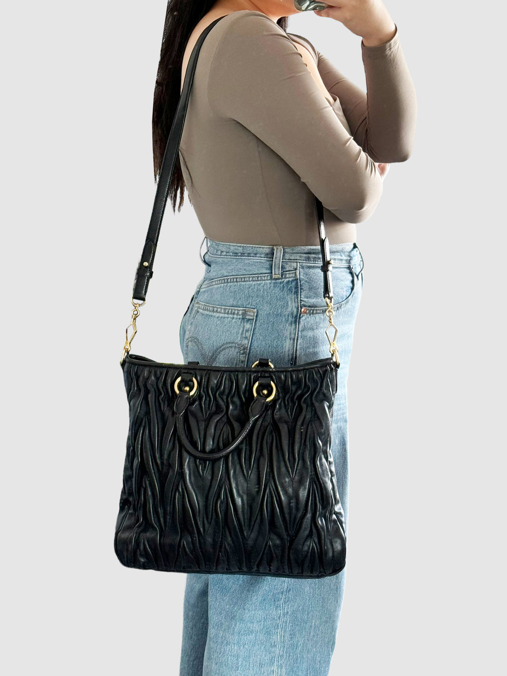 Matelassé Leather Crossbody Bag