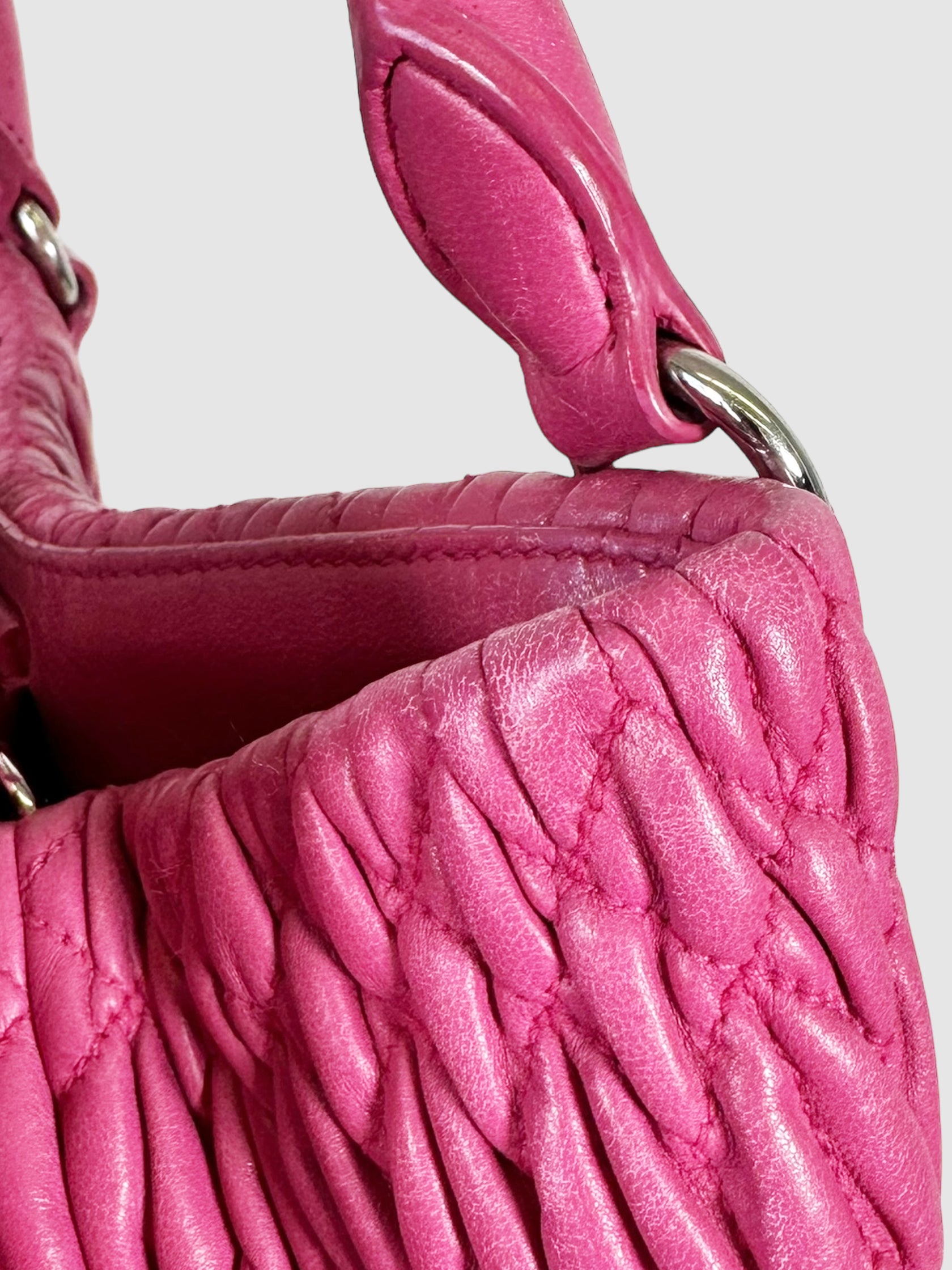 Matelassé Nappa Leather Crystal Satchel