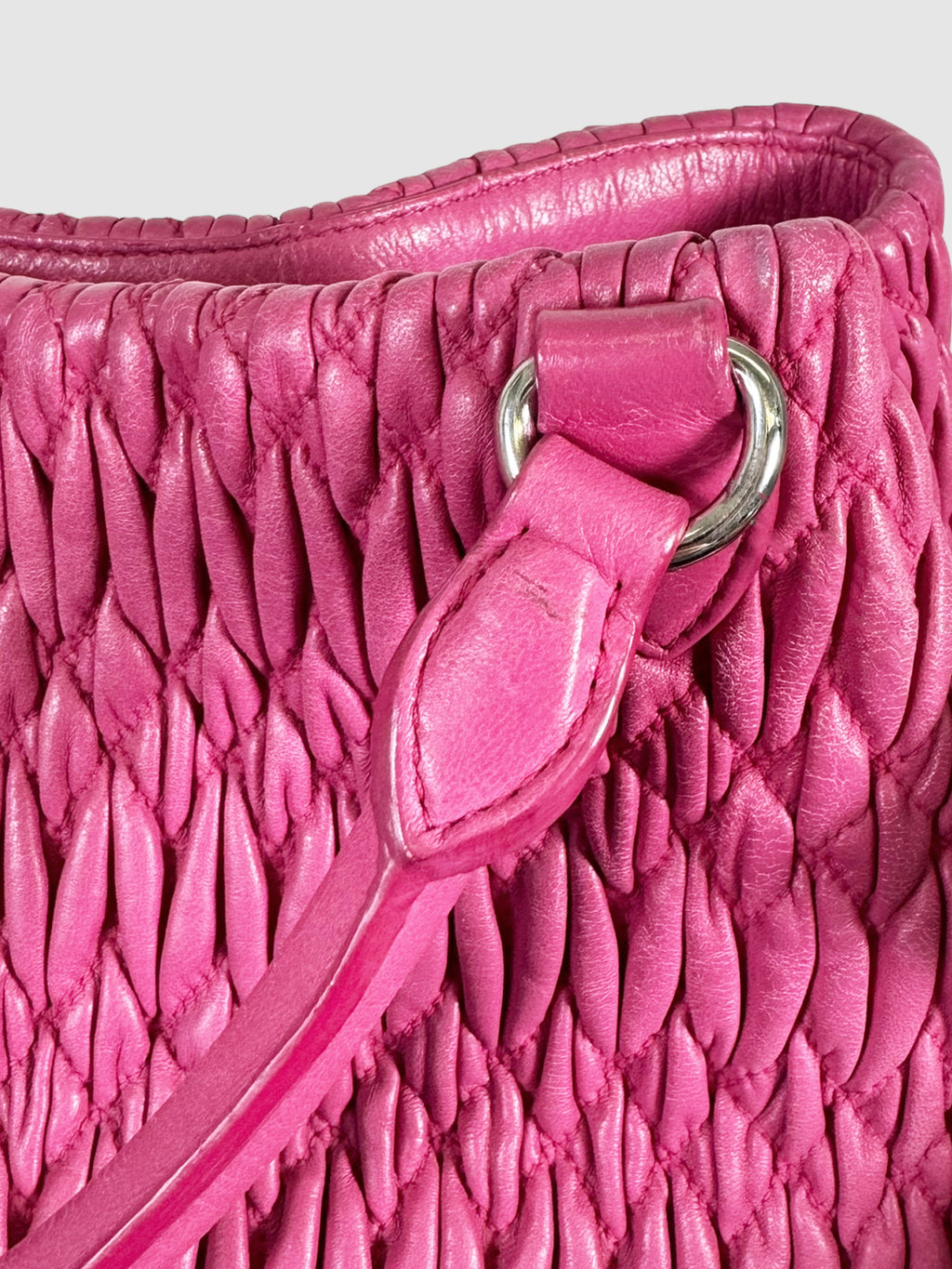 Matelassé Nappa Leather Crystal Satchel