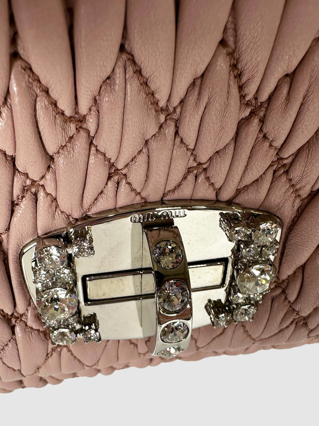 Matelassé Crystal Flap Shoulder Bag