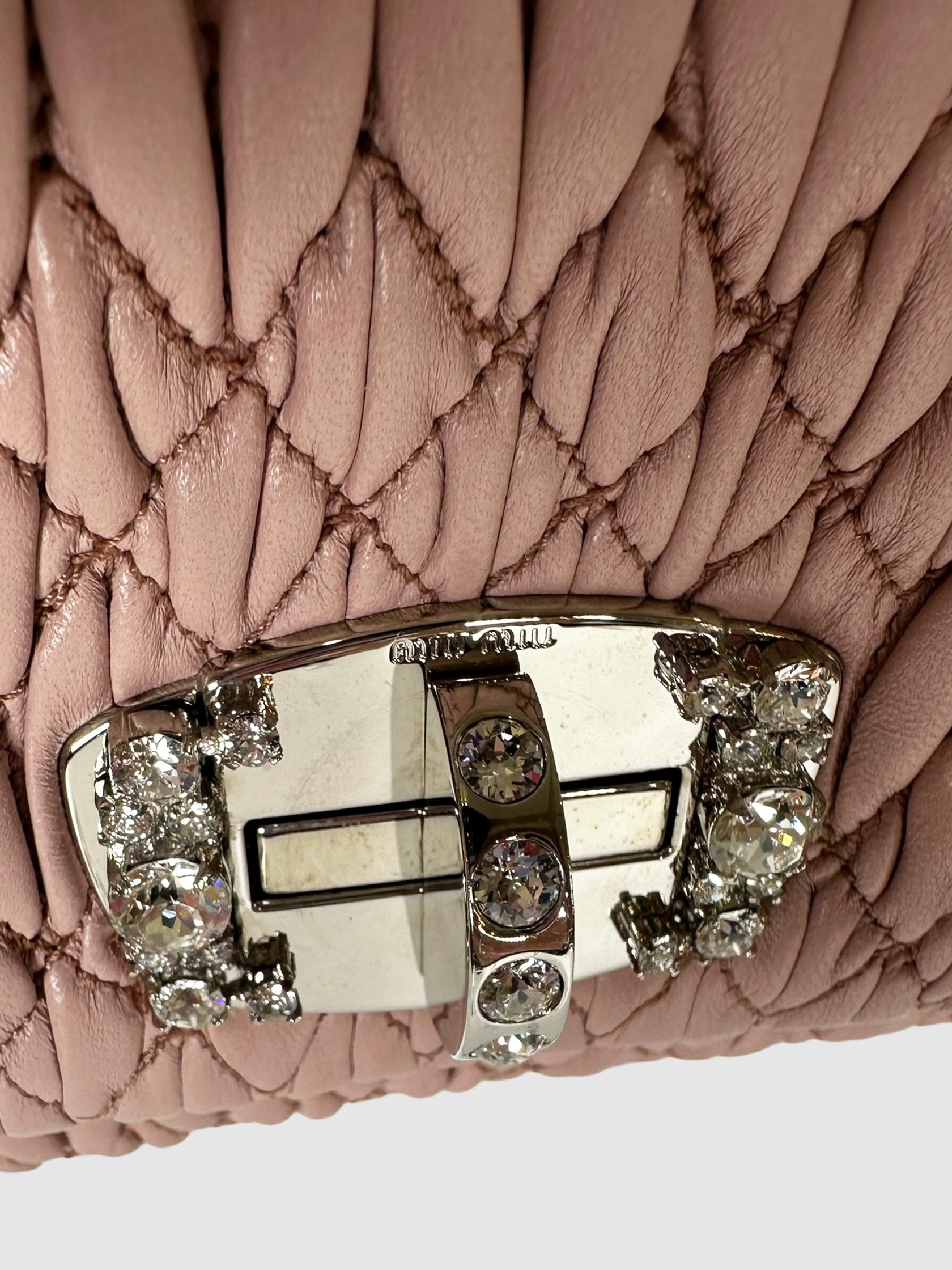 Matelassé Crystal Flap Shoulder Bag