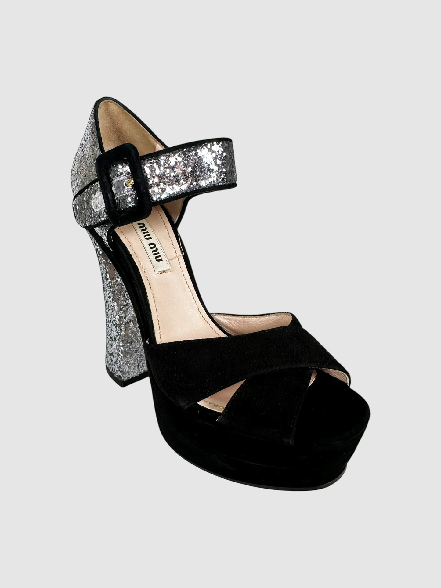 Glitter Accent Platform Pumps - Size 37