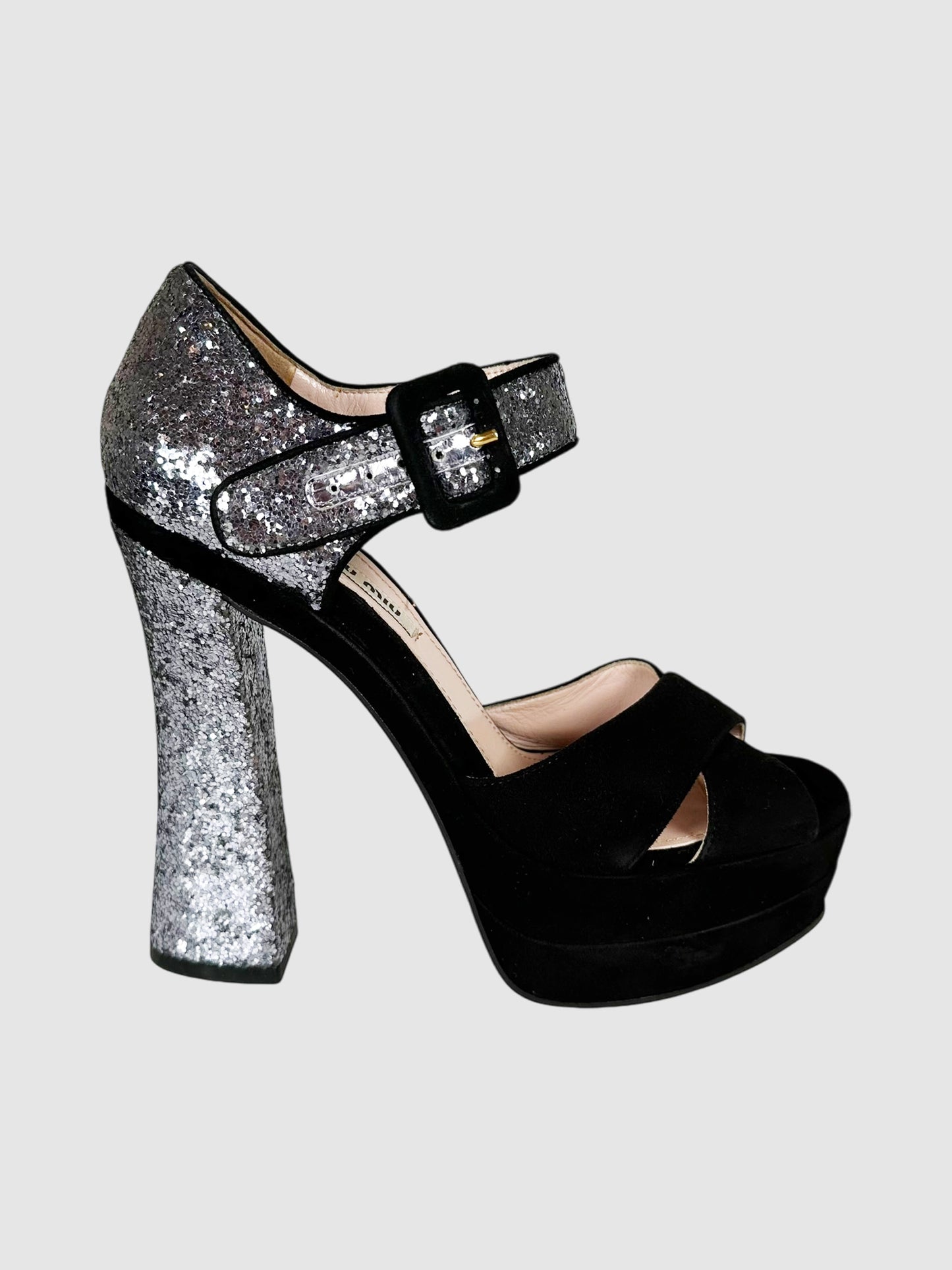 Glitter Accent Platform Pumps - Size 37