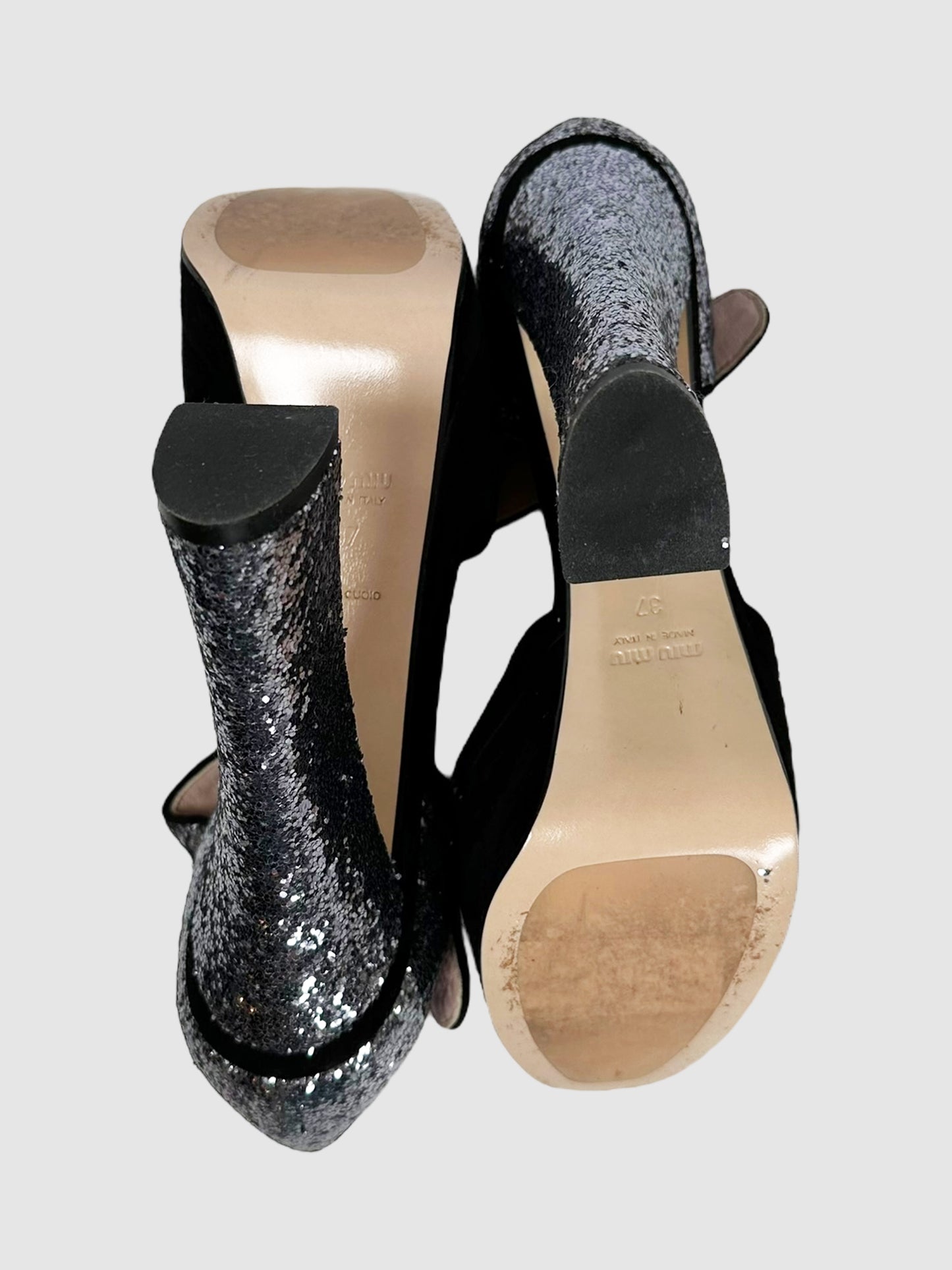 Glitter Accent Platform Pumps - Size 37