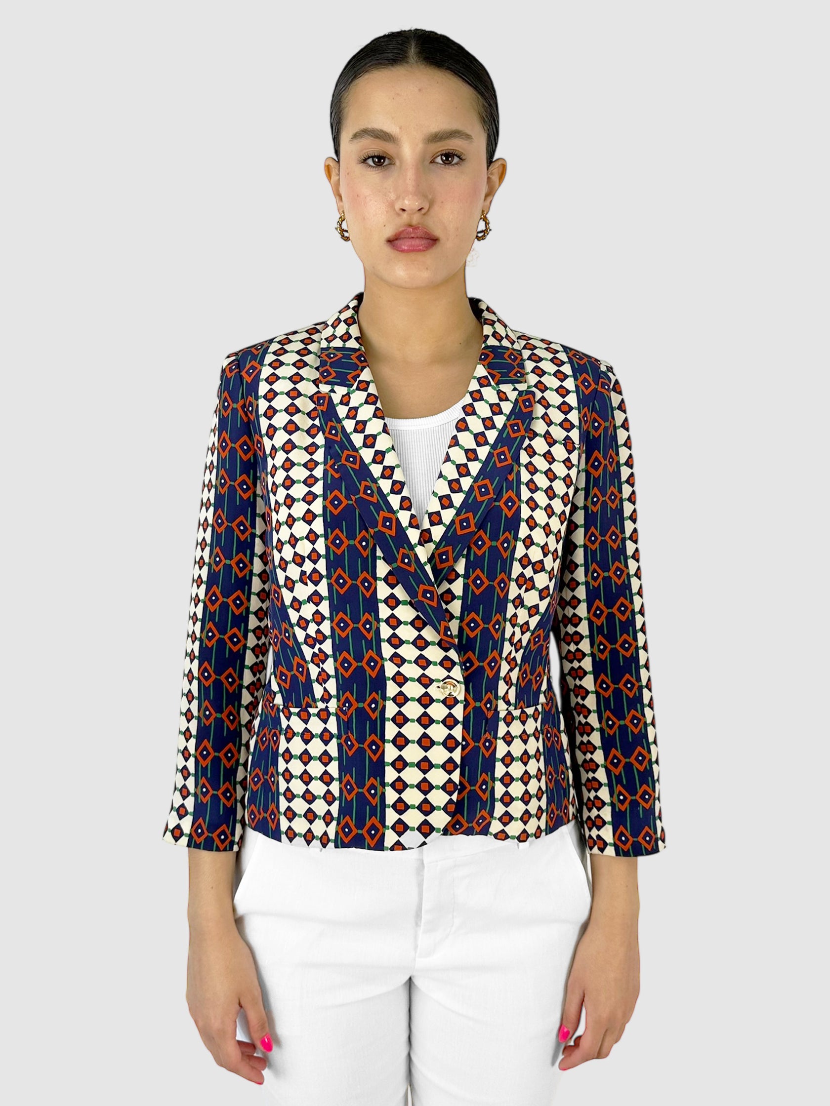 Silk Patterned Blazer