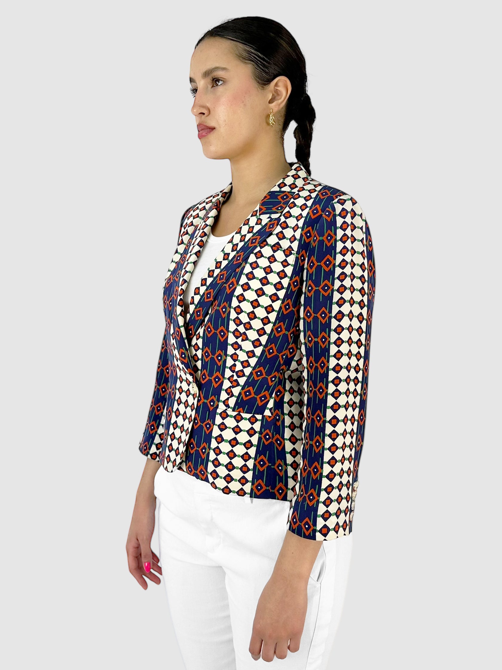 Silk Patterned Blazer
