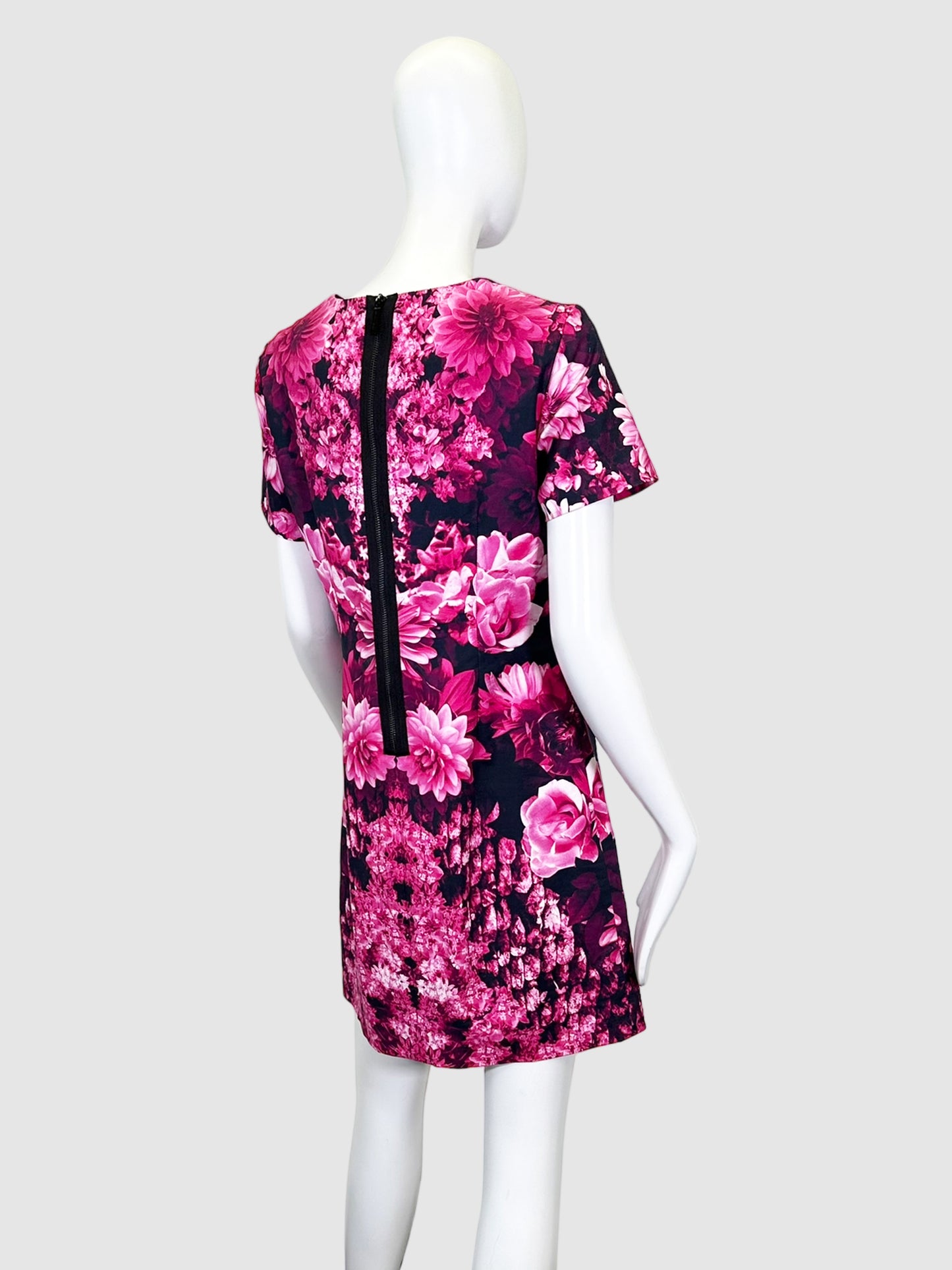 Floral Short Sleeve Shift Dress - Size 6