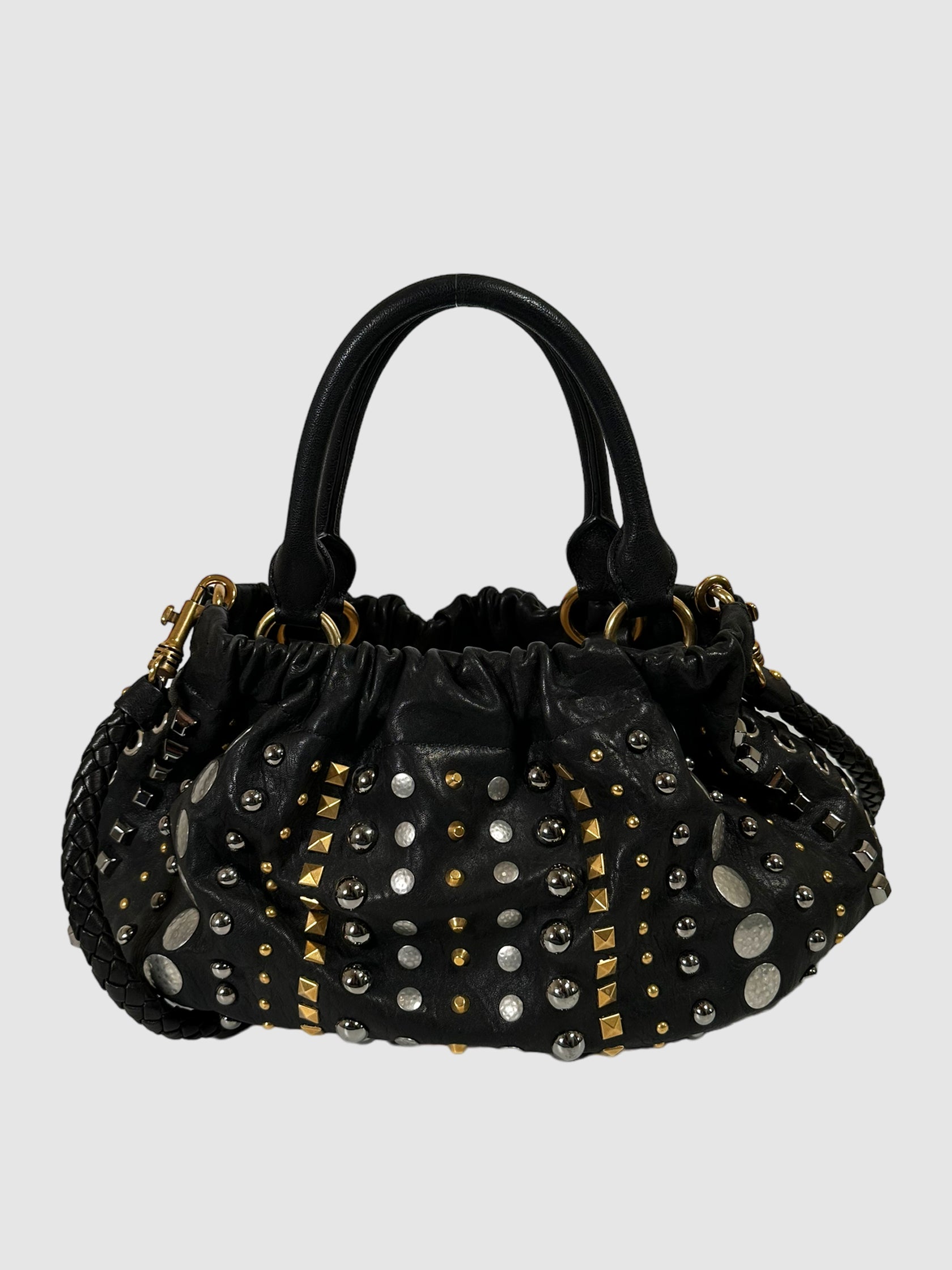 Miu Miu Studded Pleated Handle Bag