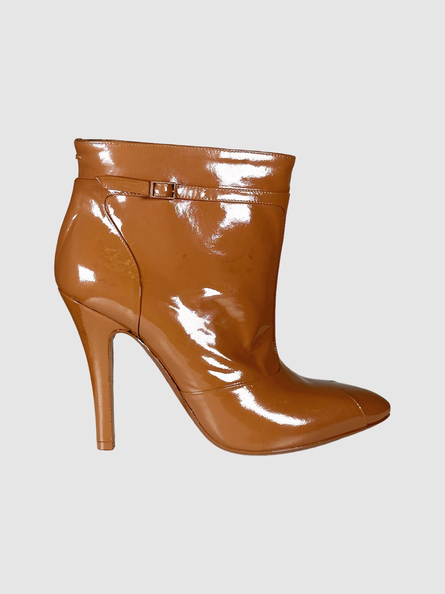 Patent Leather Ankle Boots - Size 37