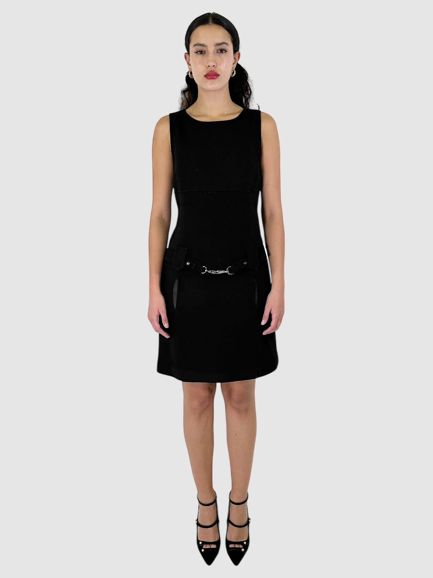 Belted Sleeveless Midi Dress - Size 10