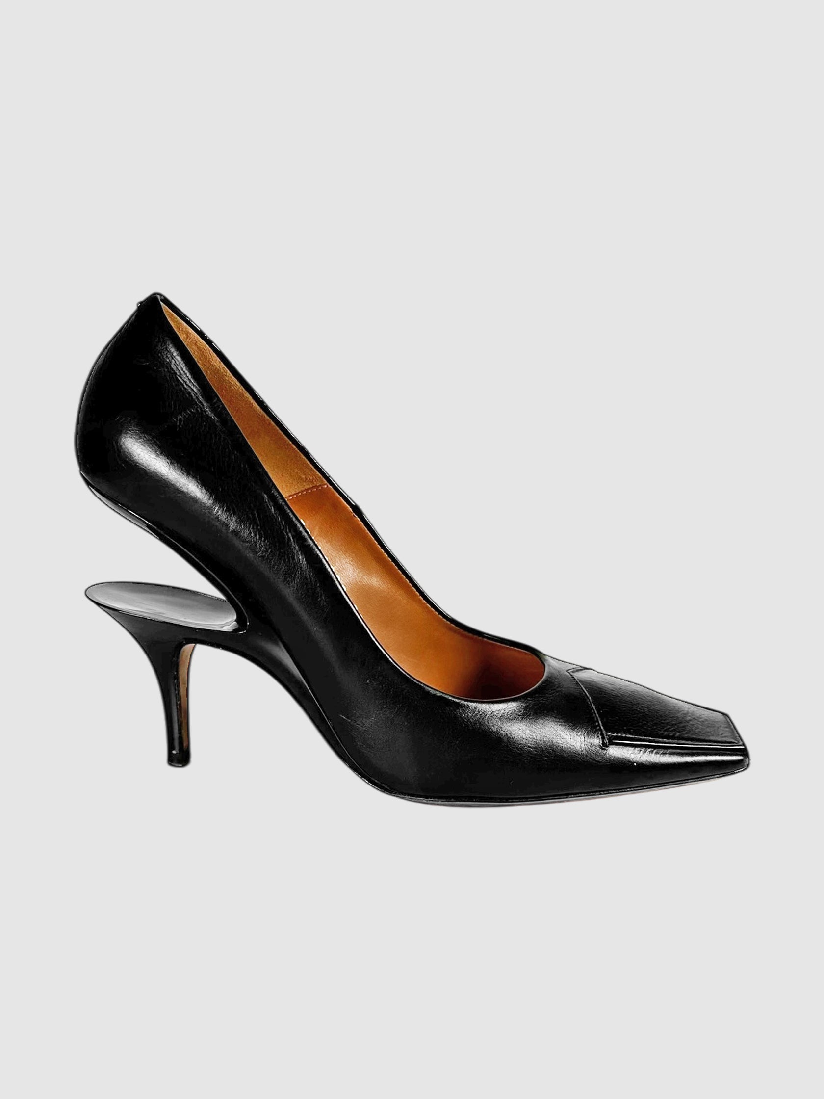 Split Heel Square Toe Pumps - Size 39.5