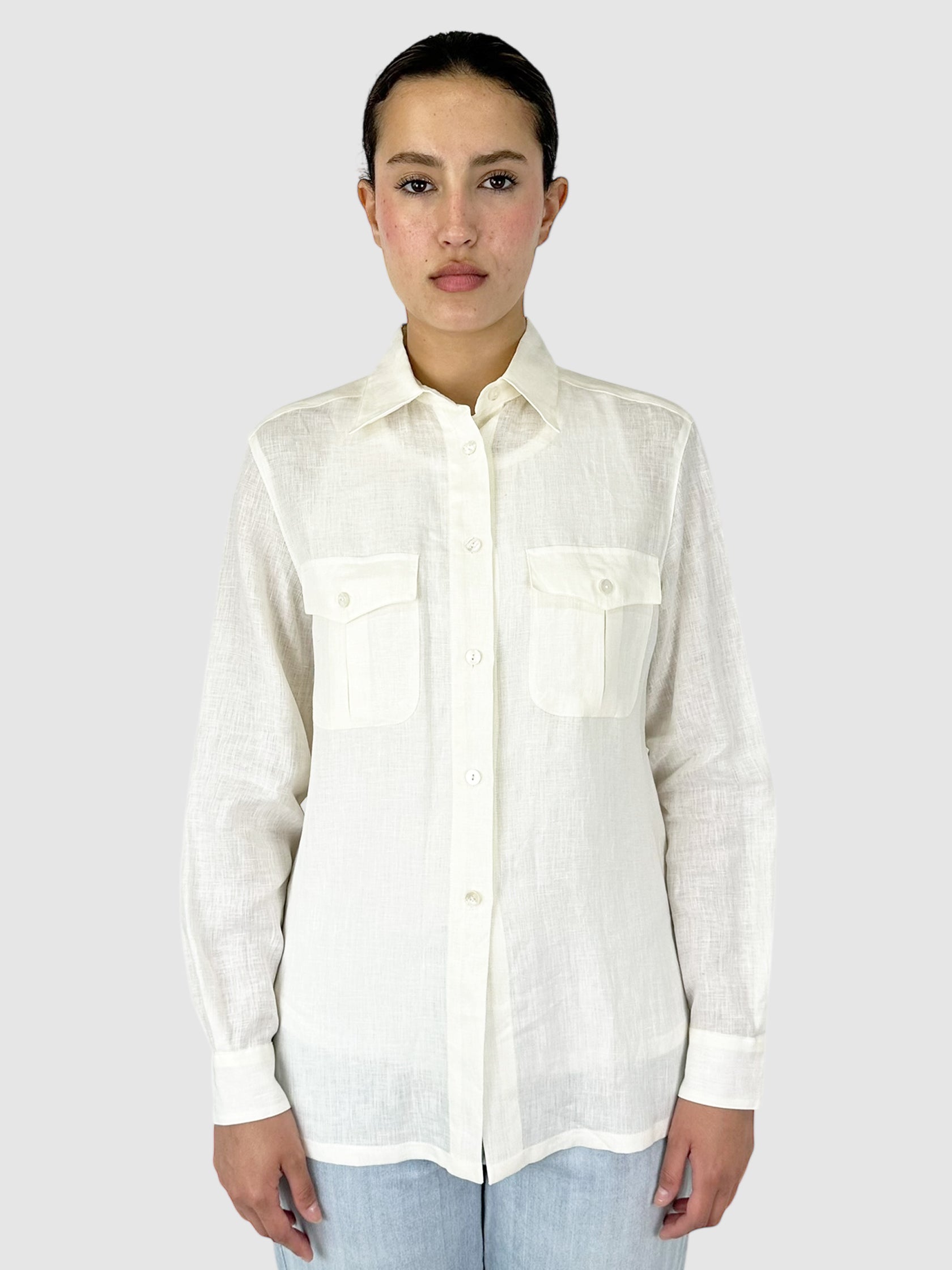 Linen Button-Up Top