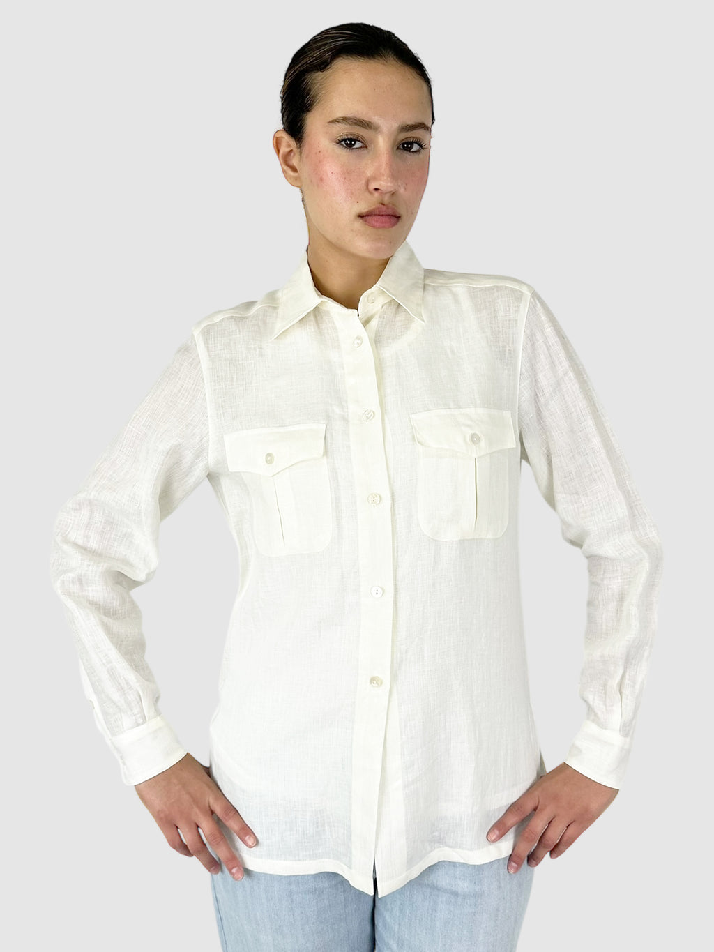 Linen Button-Up Top