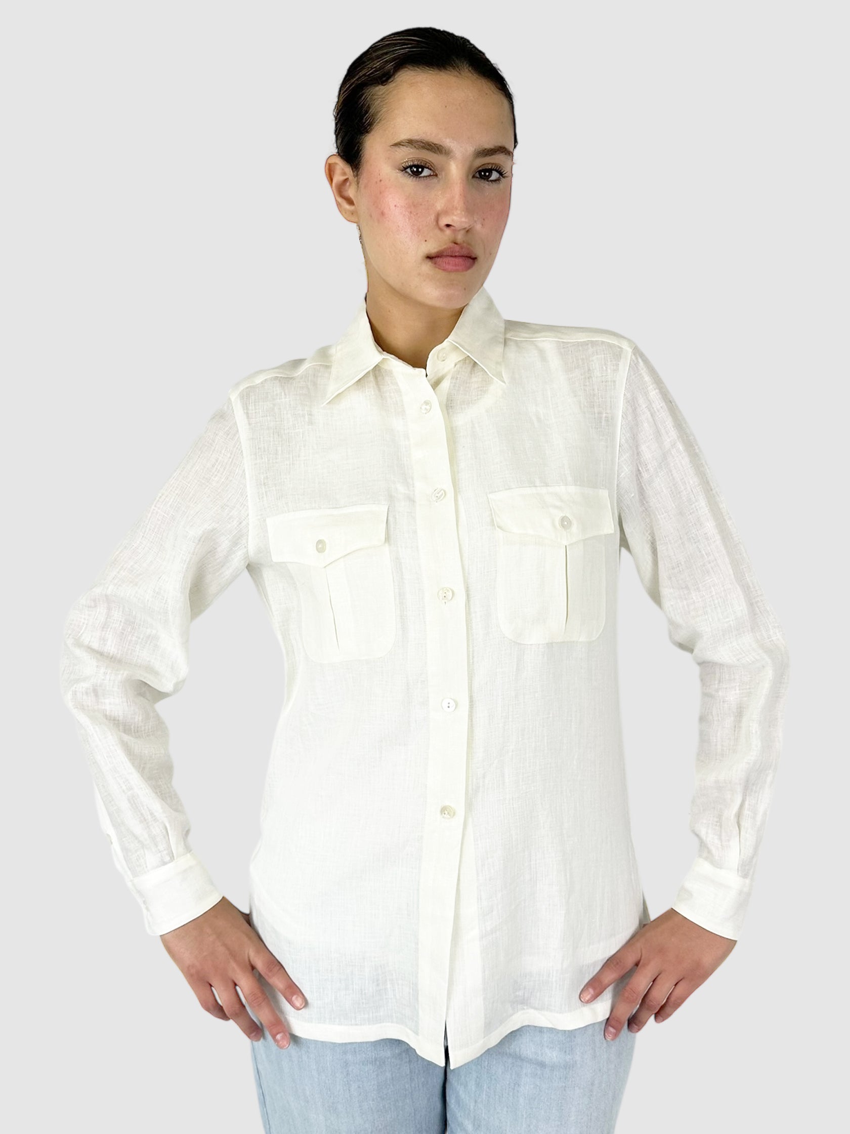 Linen Button-Up Top