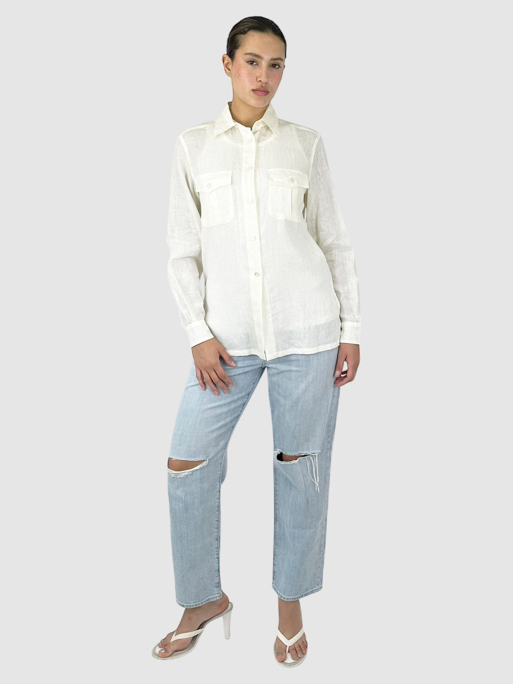 Linen Button-Up Top