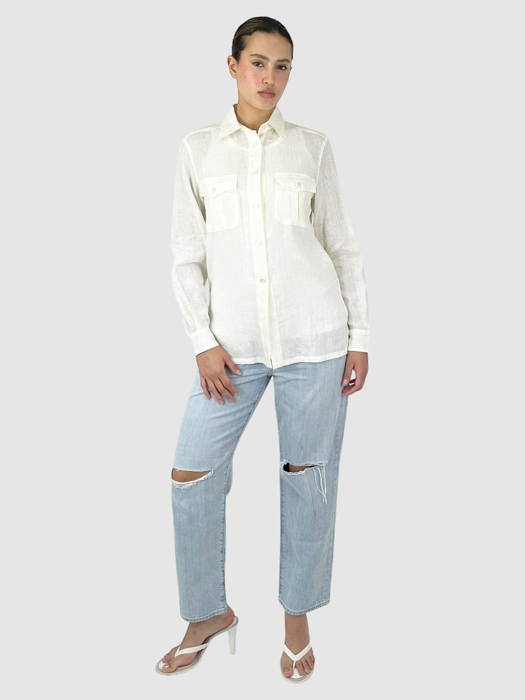 Linen Button-Up Top